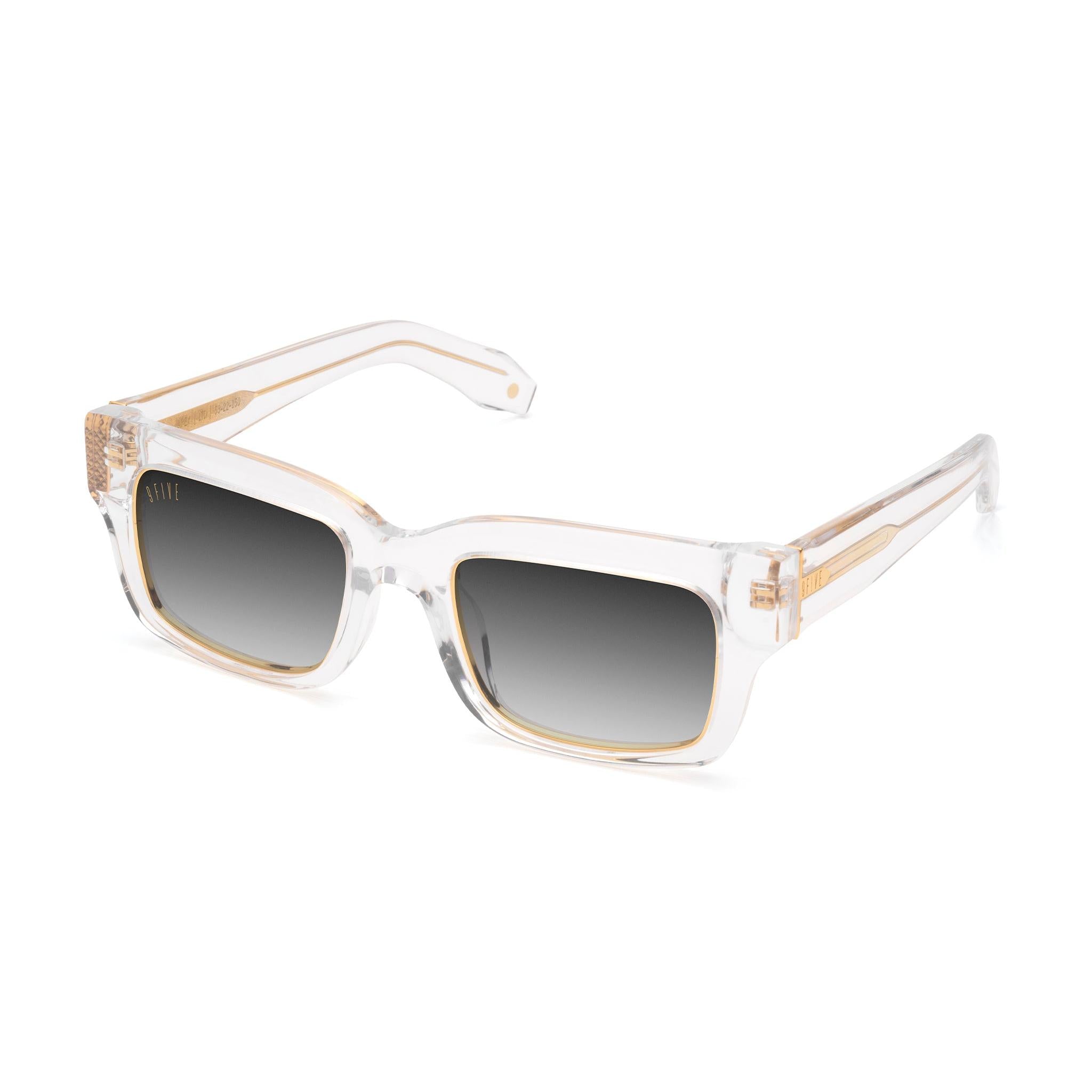 9FIVE Apex Crystal & 24K Gold Black Gradient Sunglasses — side [g:black-gradient s:all o:2]