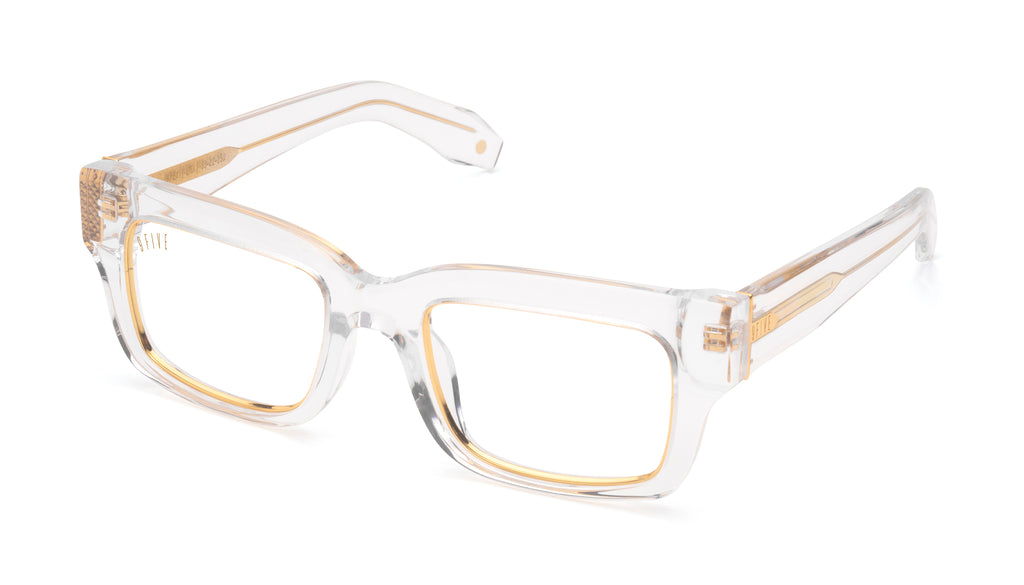 9FIVE Apex Crystal & 24K Gold Clear Lens Glasses