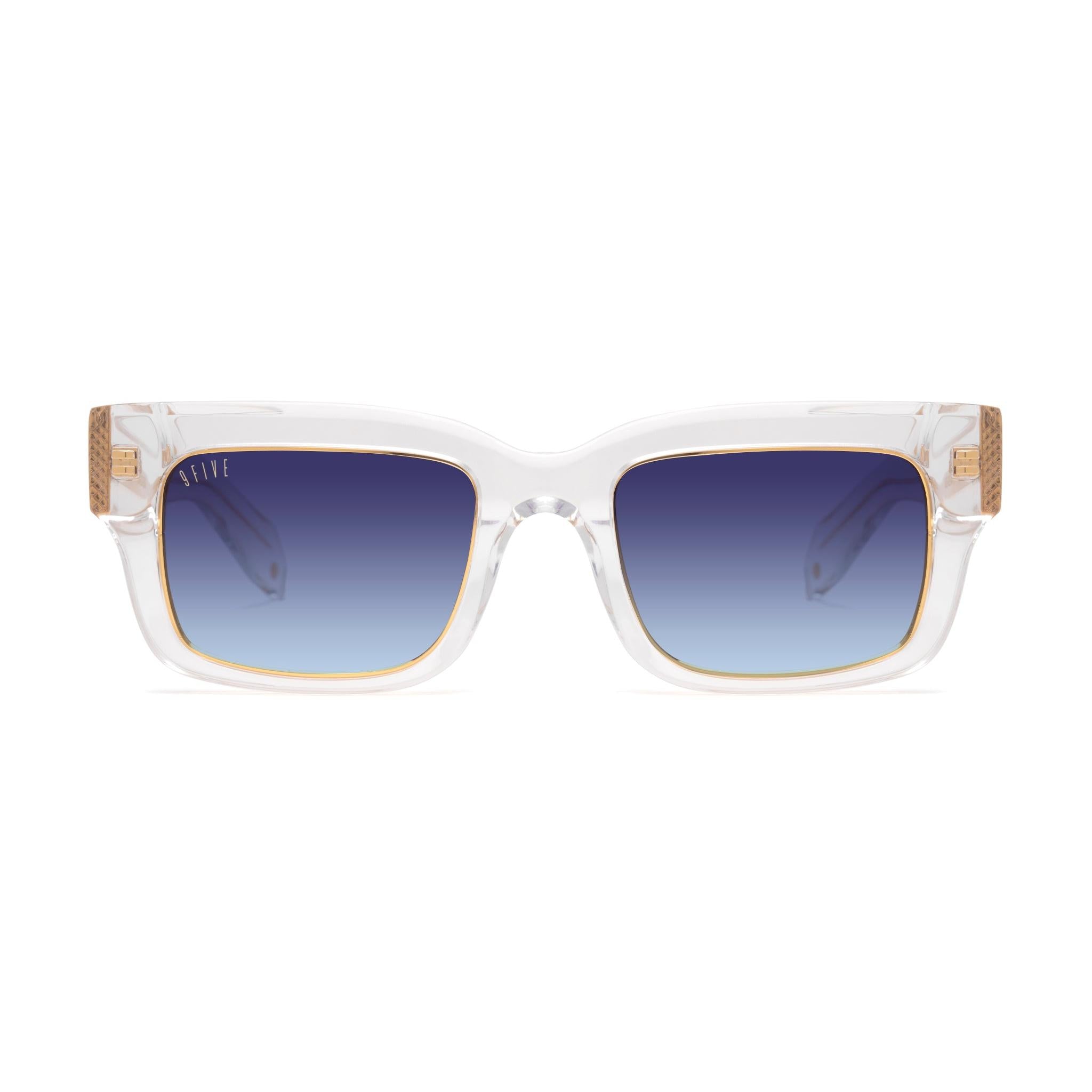 9FIVE Apex Crystal & 24K Gold Midnight Gradient Sunglasses — front [g:midnight-gradient s:all o:1]