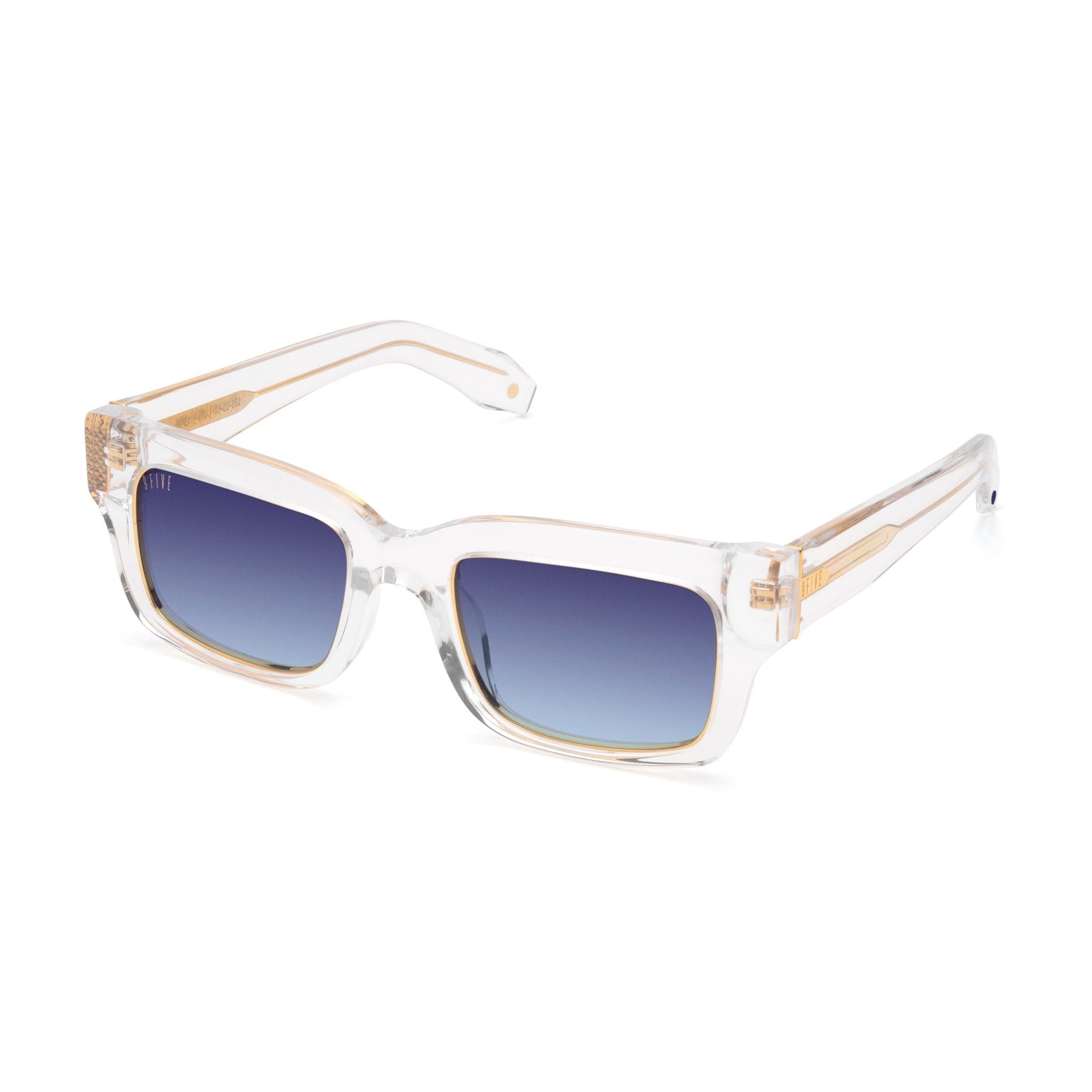 9FIVE Apex Crystal & 24K Gold Midnight Gradient Sunglasses — side [g:midnight-gradient s:all o:2]