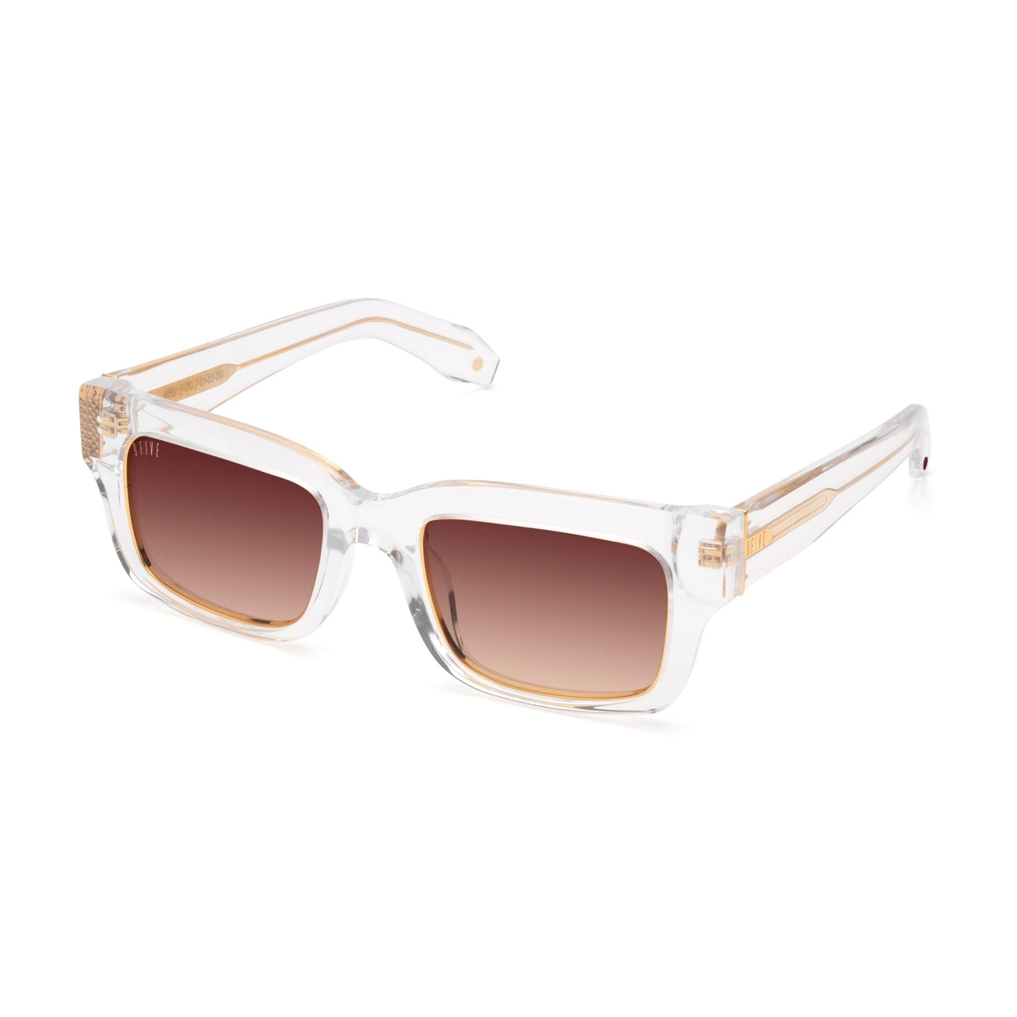 9FIVE Apex Crystal & 24K Gold Rum Gradient Sunglasses — side [g:rum-gradient s:all o:2]