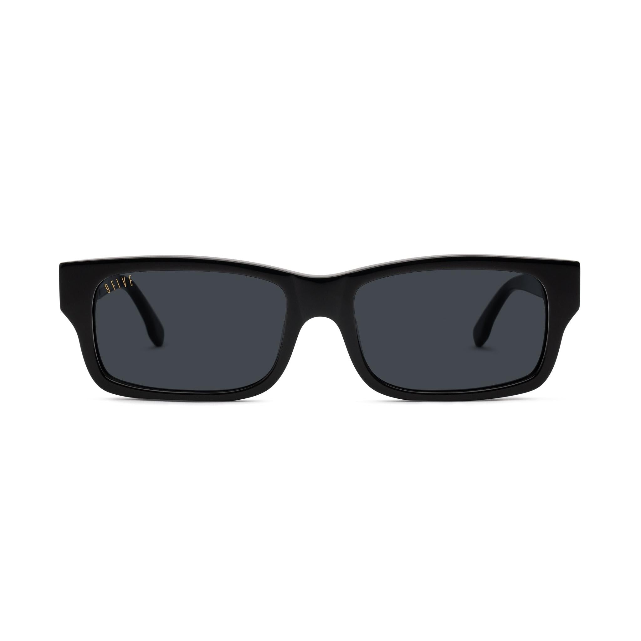 9FIVE Aura Black & 24K Gold Sunglasses — Regular fit, front [g:black s:reg o:1]