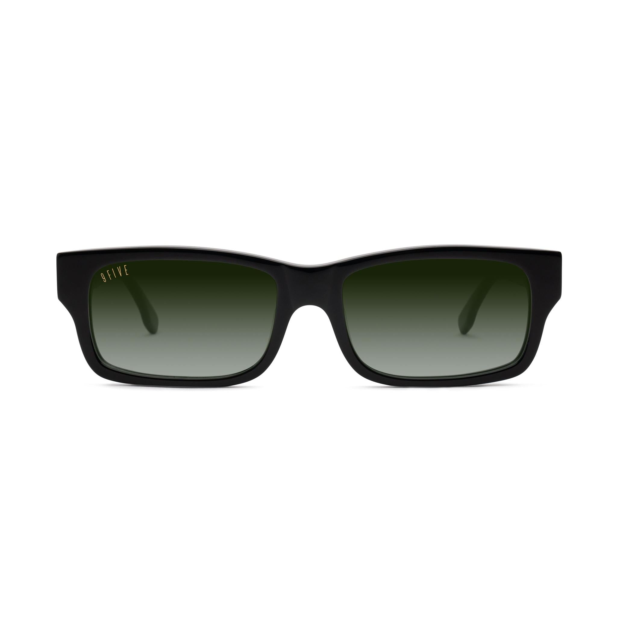 9FIVE Aura Green Gradient & 24K Gold Sunglasses — Regular fit, front [g:green-gradient s:reg o:1]