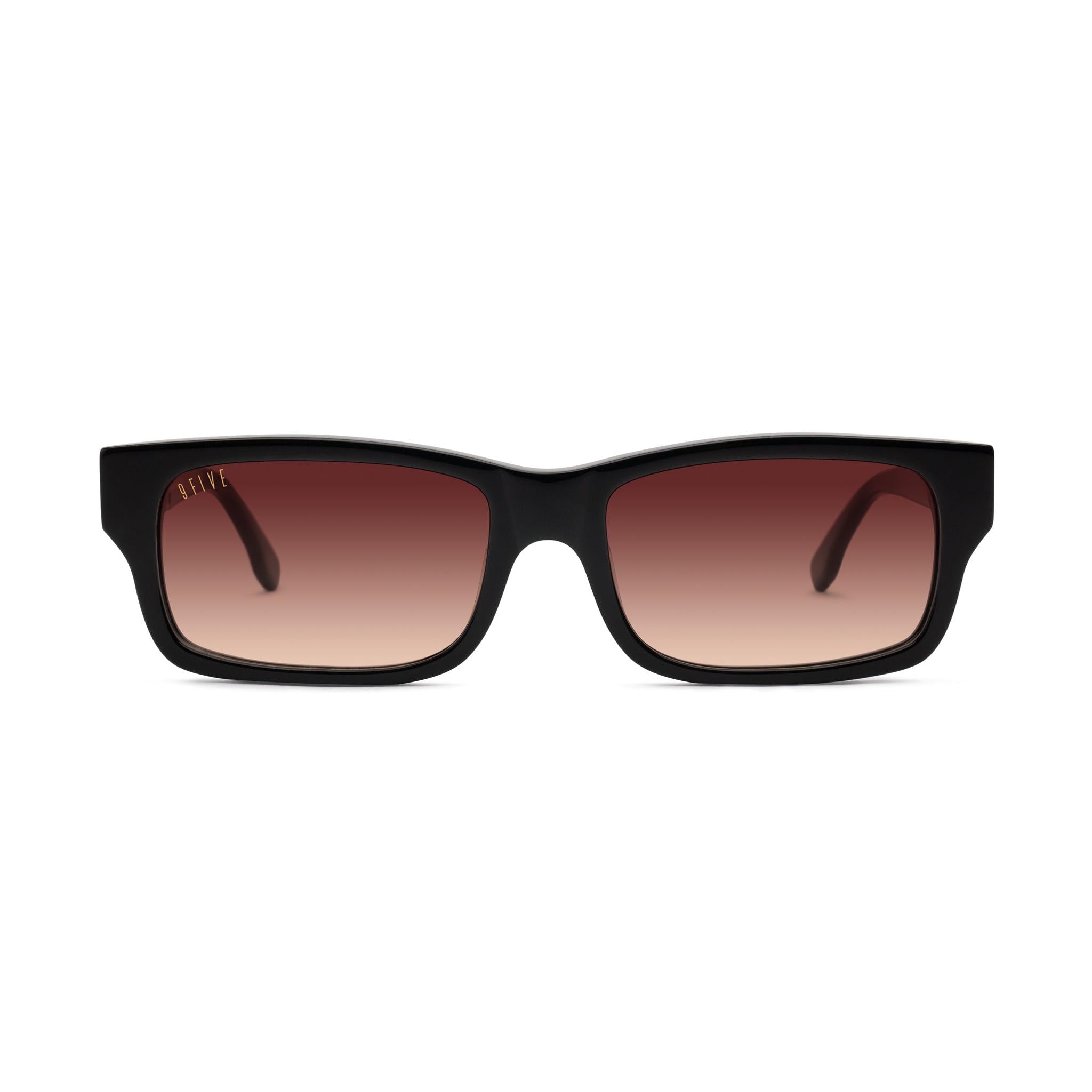 9FIVE Aura Rum Gradient & 24K Gold Sunglasses — Regular fit, front [g:rum-gradient s:reg o:1]
