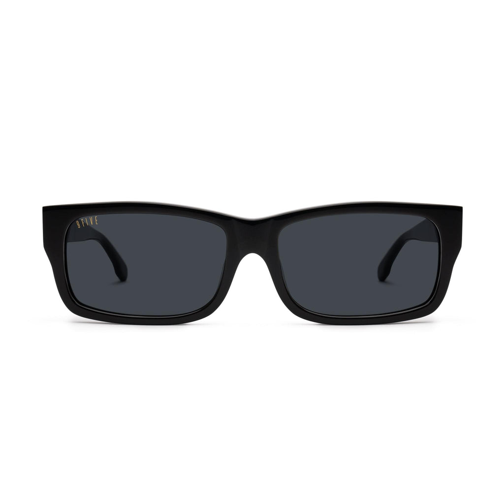 9FIVE Aura Black & 24K Gold Sunglasses — XL fit, front [g:black s:xl o:1]