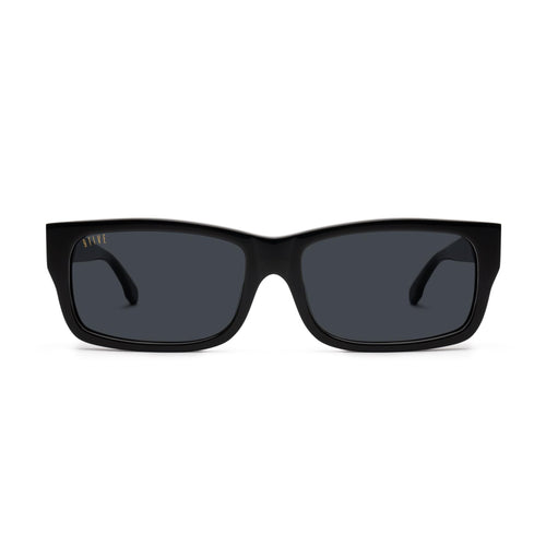 9FIVE Aura Black & 24K Gold Sunglasses — XL fit, front [g:black s:xl o:1]