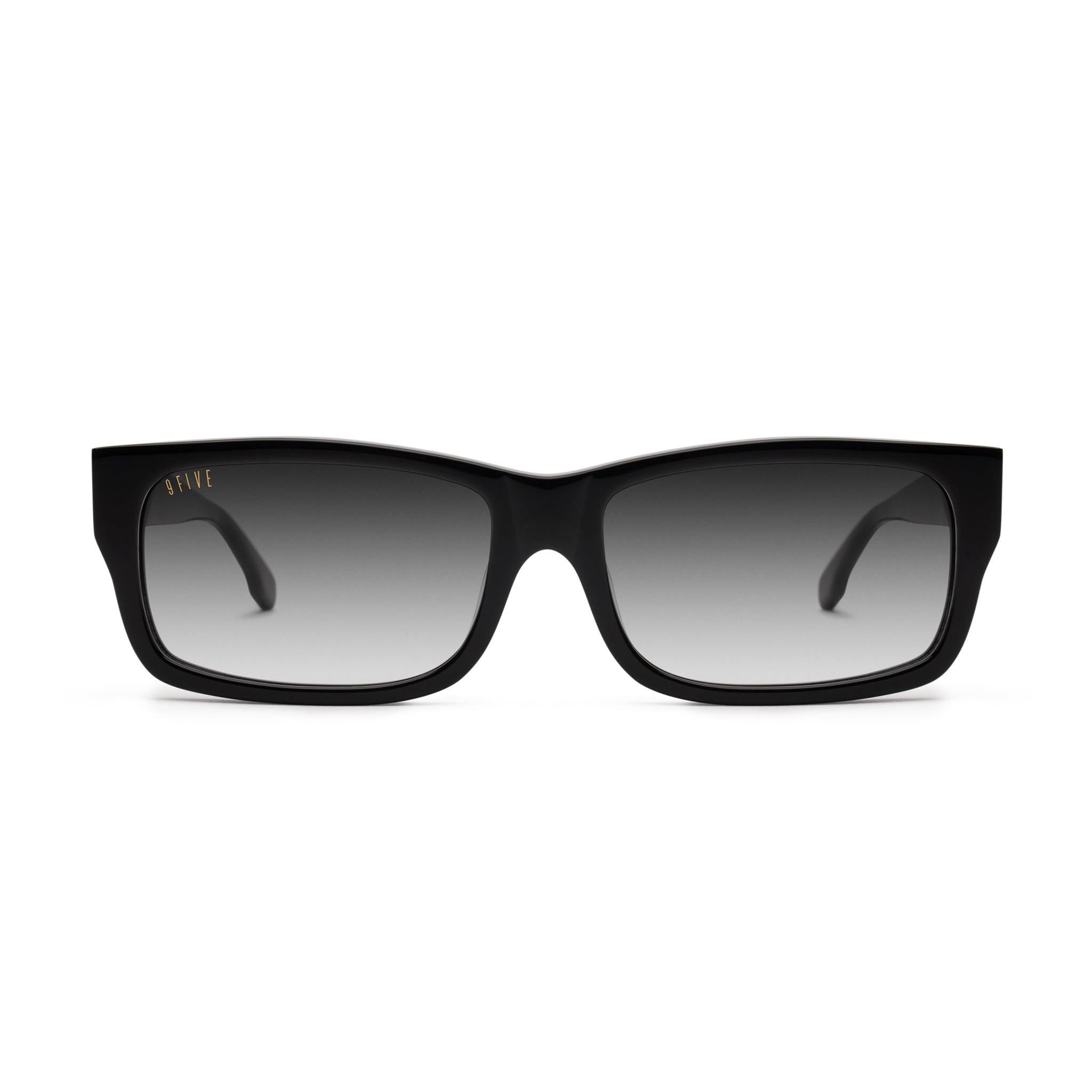 9FIVE Aura Black Gradient & 24K Gold Sunglasses — XL fit, front [g:black-gradient s:xl o:1]