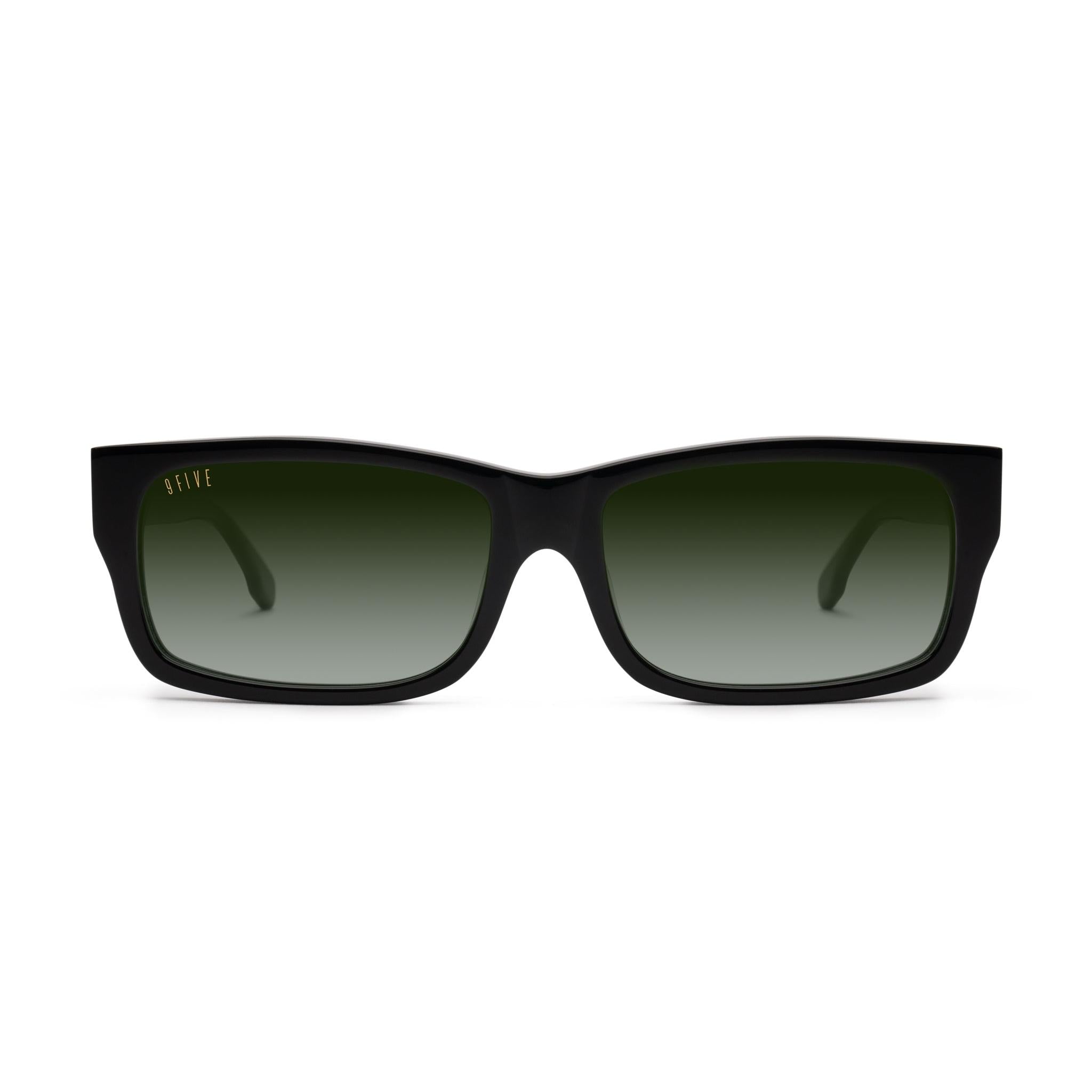 9FIVE Aura Green Gradient & 24K Gold Sunglasses — XL fit, front [g:green-gradient s:xl o:1]
