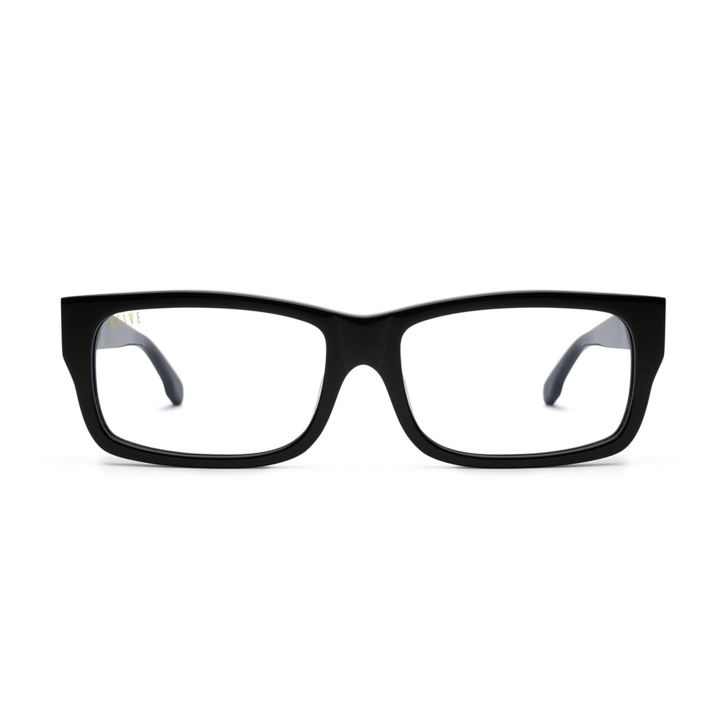 9FIVE Aura Black Clear Lens Glasses — XL front [g:all s:xl o:1]