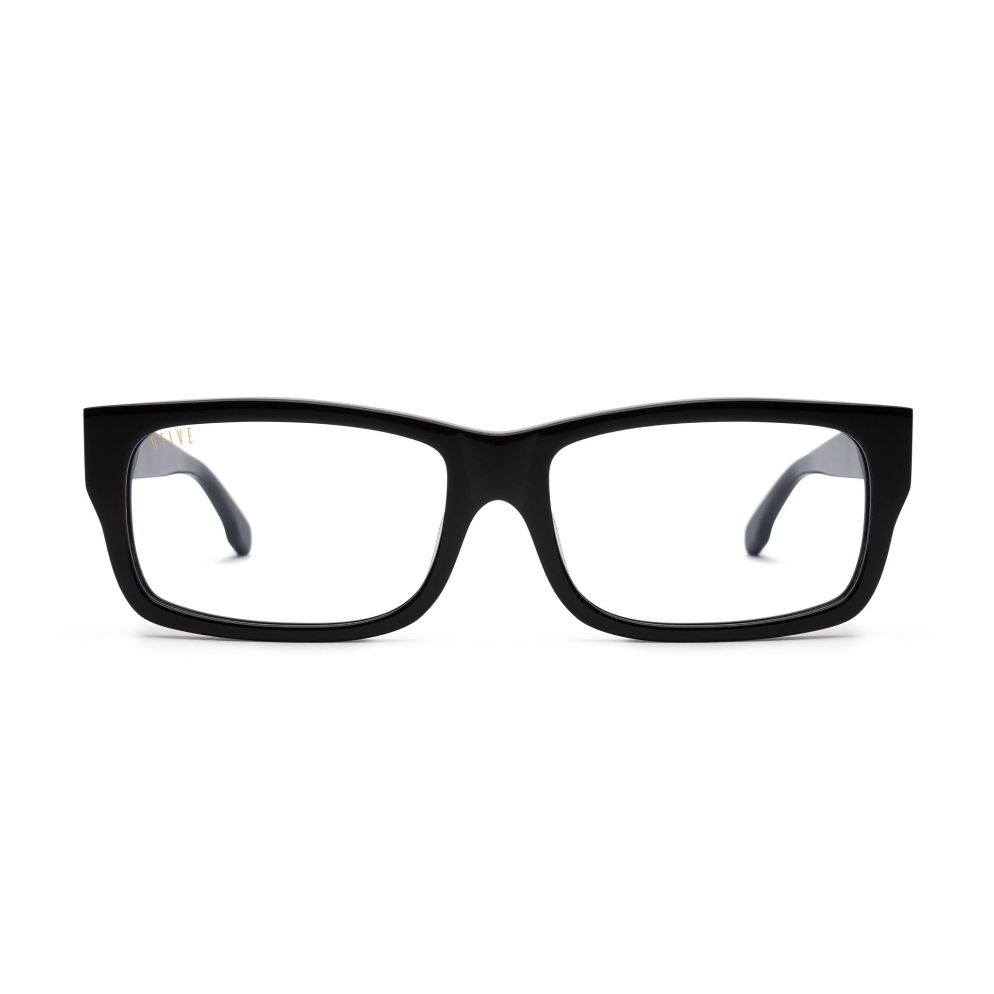 9FIVE Aura Black Clear Lens Glasses — XL front [g:all s:xl o:1]