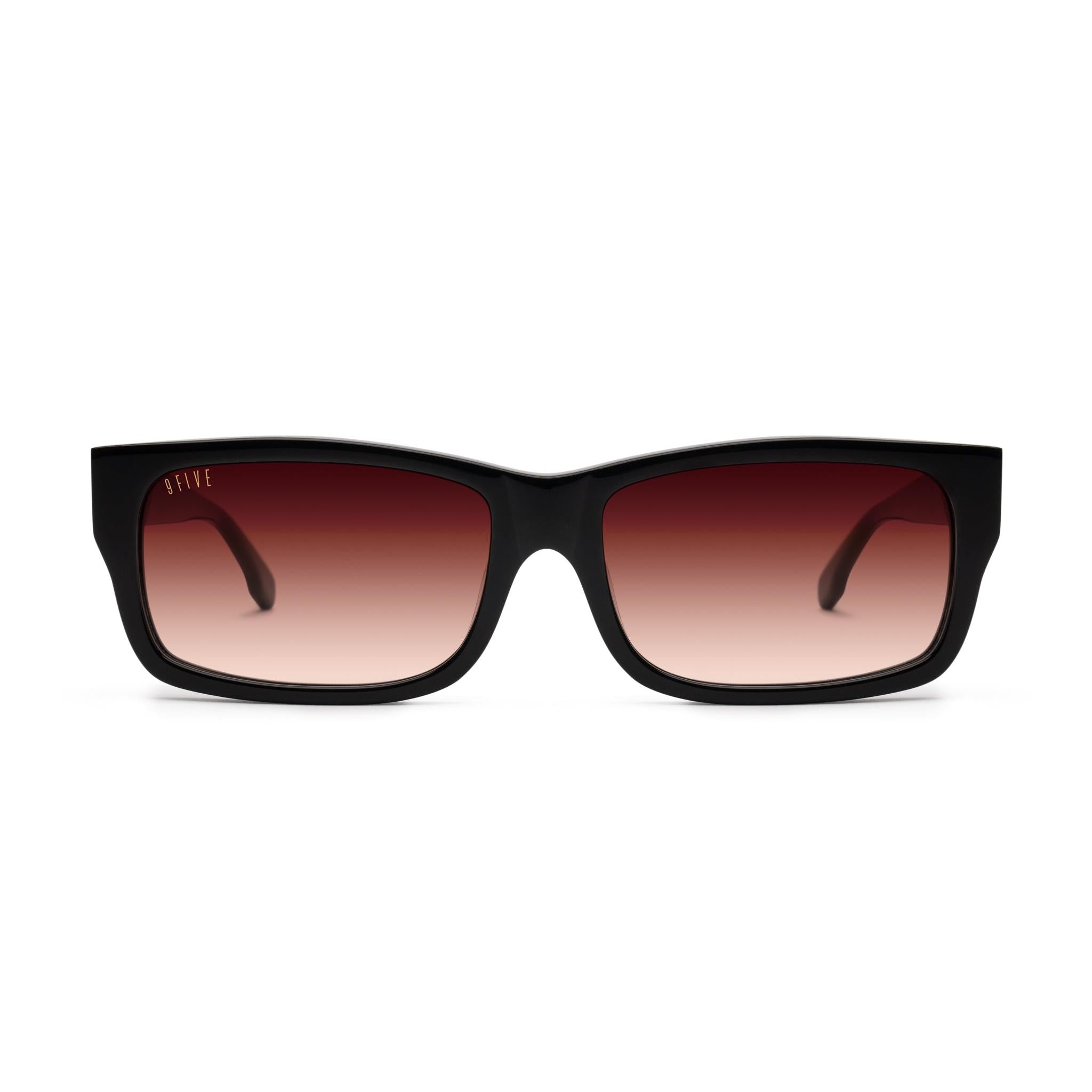 9FIVE Aura Rum Gradient & 24K Gold Sunglasses — XL fit, front [g:rum-gradient s:xl o:1]