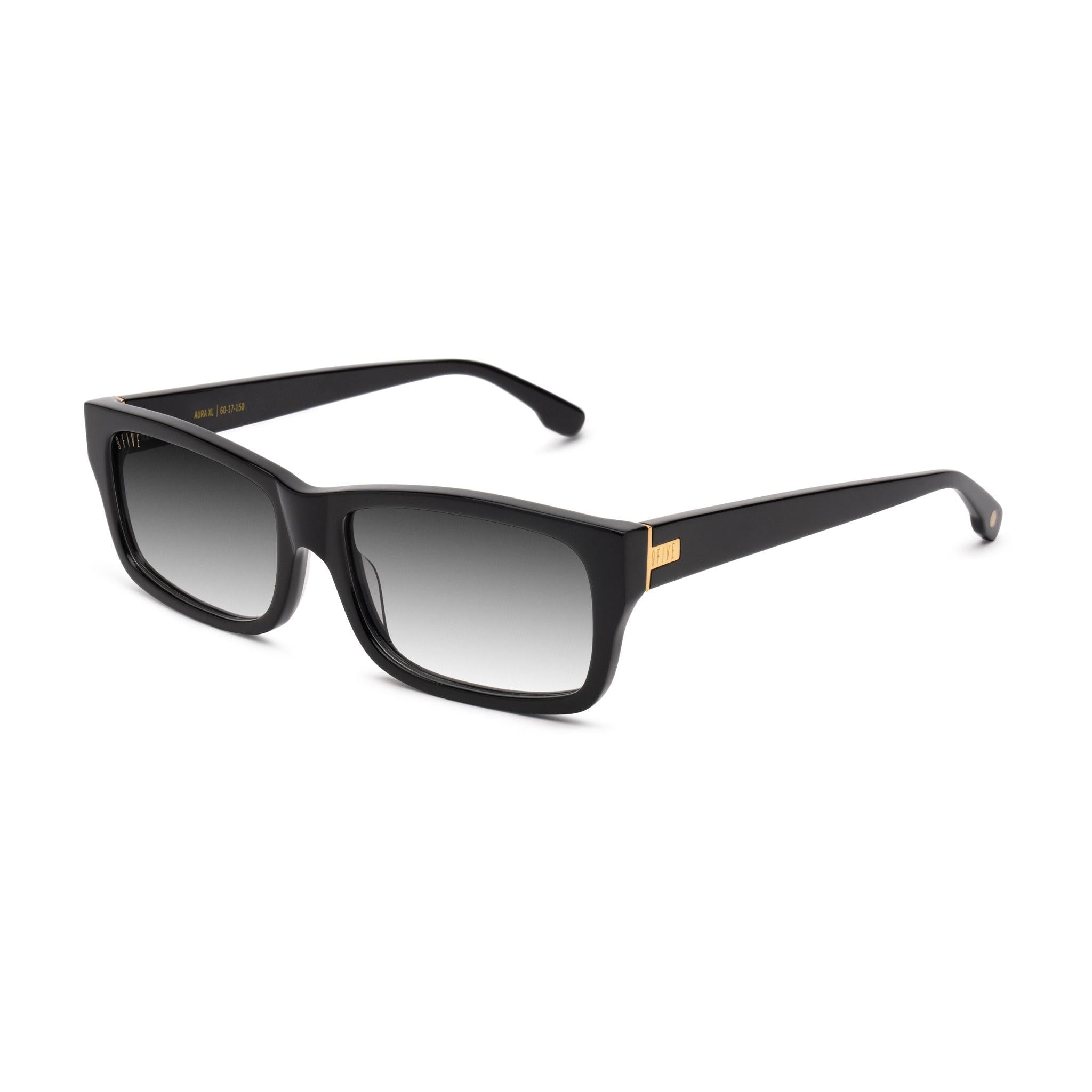 9FIVE Aura Black Gradient & 24K Gold Sunglasses — XL fit, side [g:black-gradient s:xl o:2]