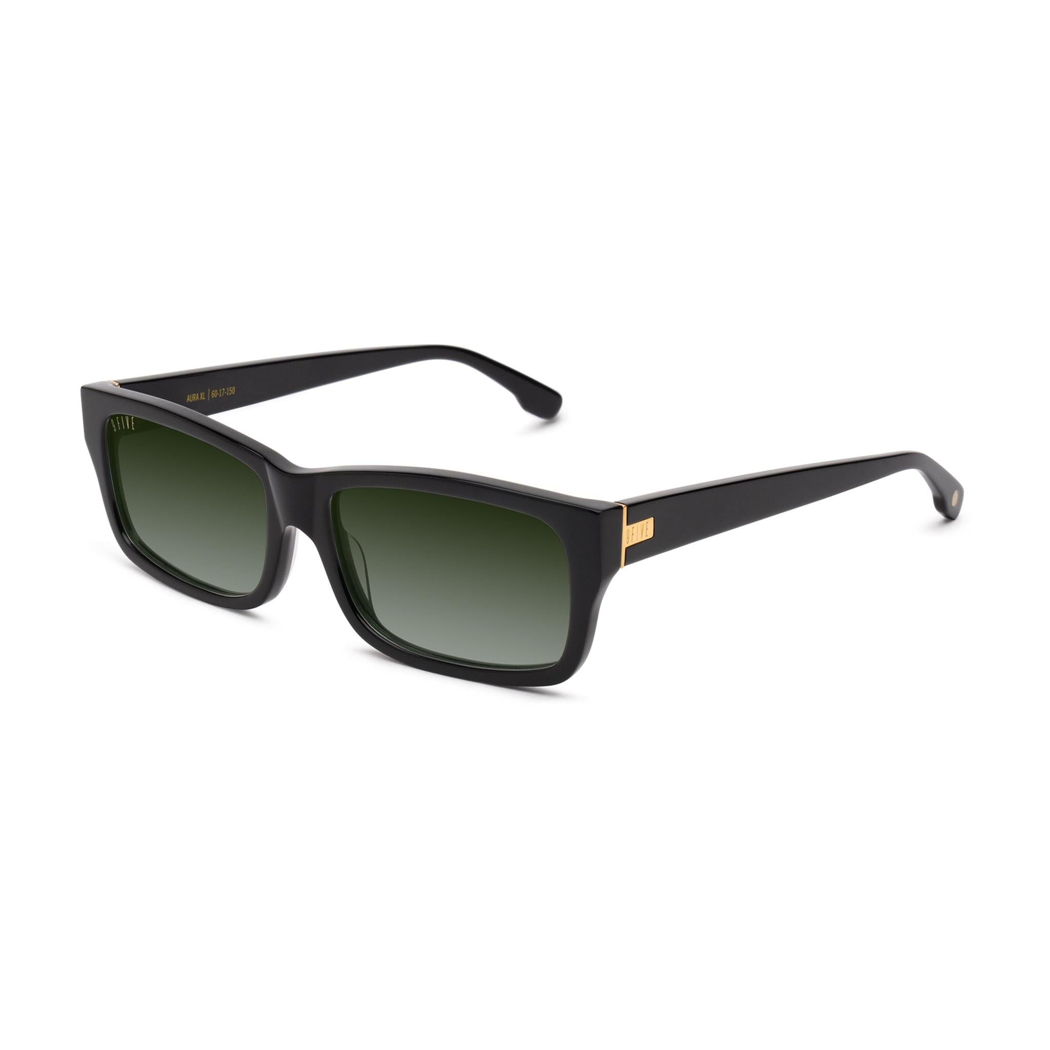 9FIVE Aura Green Gradient & 24K Gold Sunglasses — XL fit, side [g:green-gradient s:xl o:2]