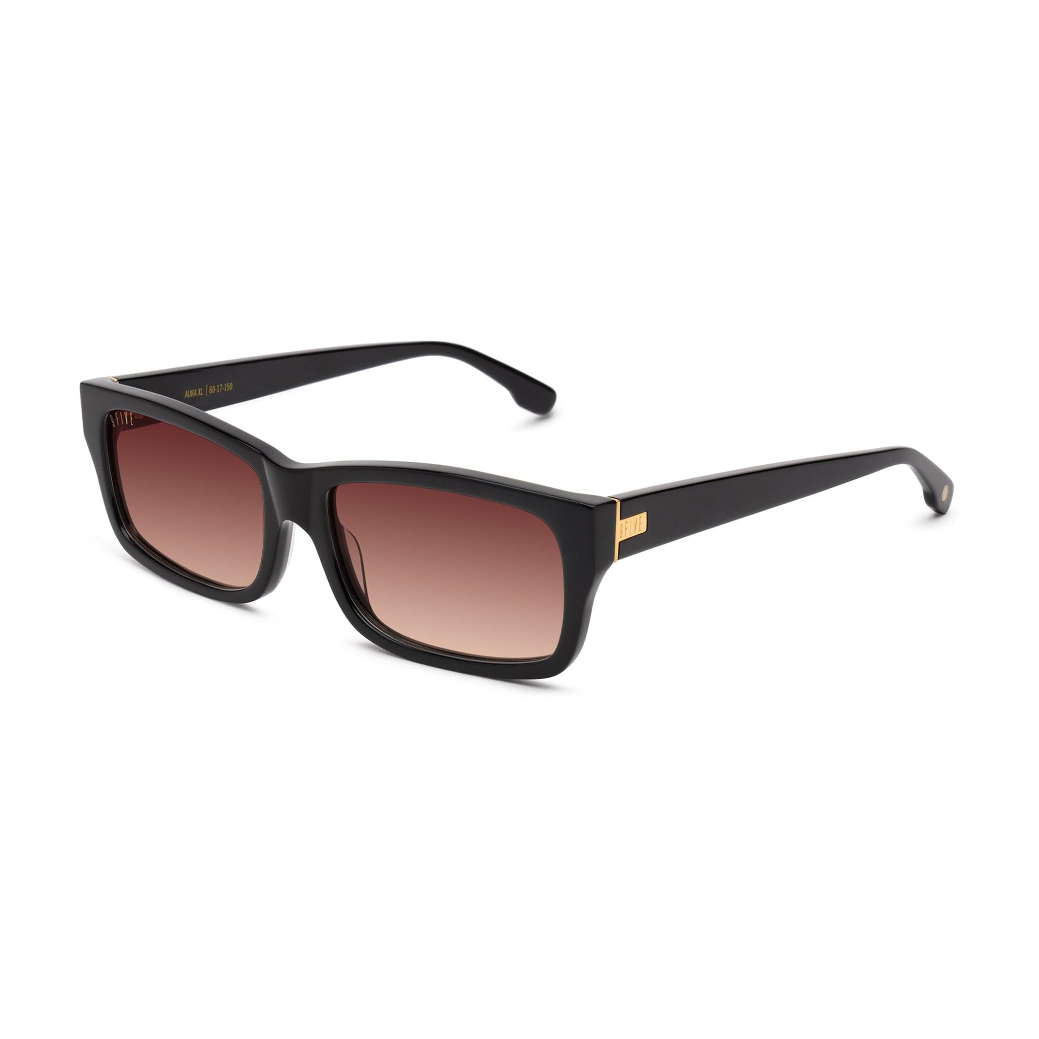 9FIVE Aura Rum Gradient & 24K Gold Sunglasses — XL fit, side [g:rum-gradient s:xl o:2]