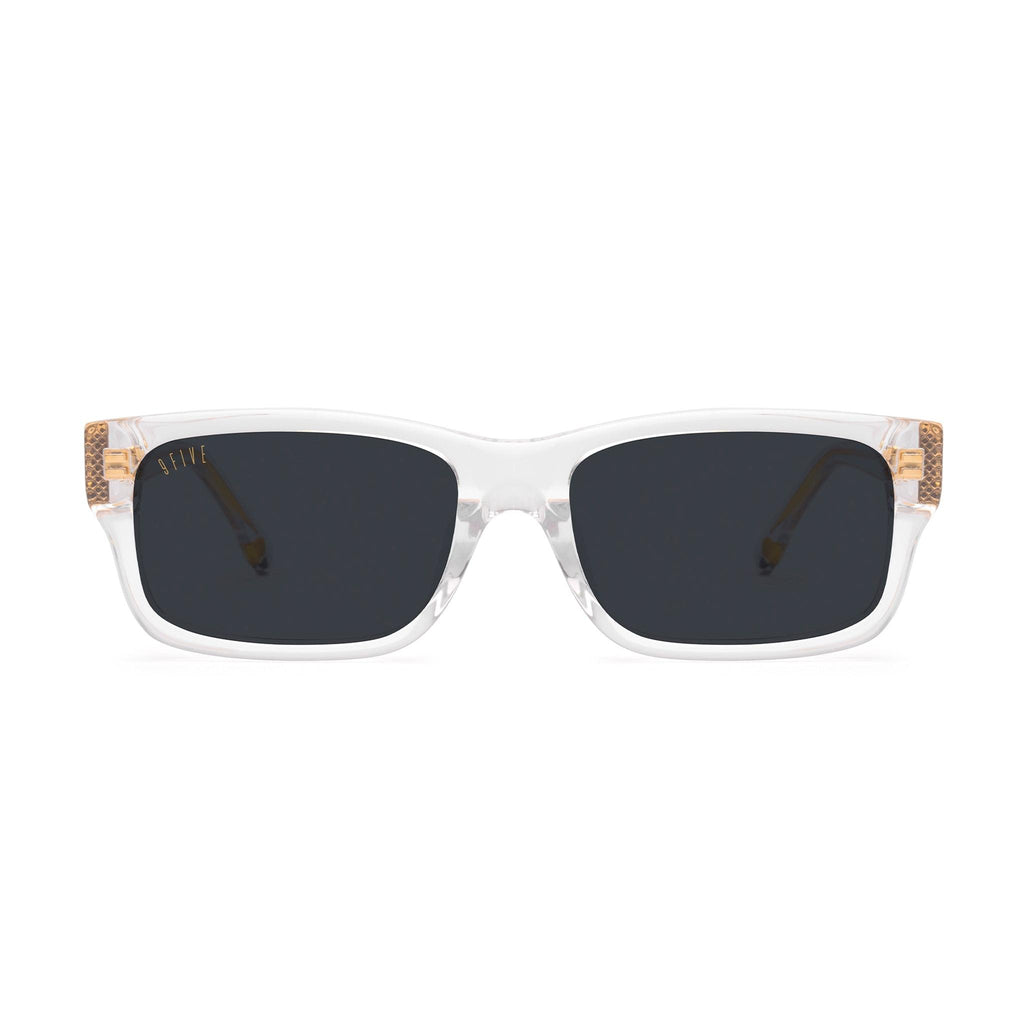 9FIVE Aura XL Crystal & 24K Gold Black Sunglasses — front [g:black s:xl o:1]