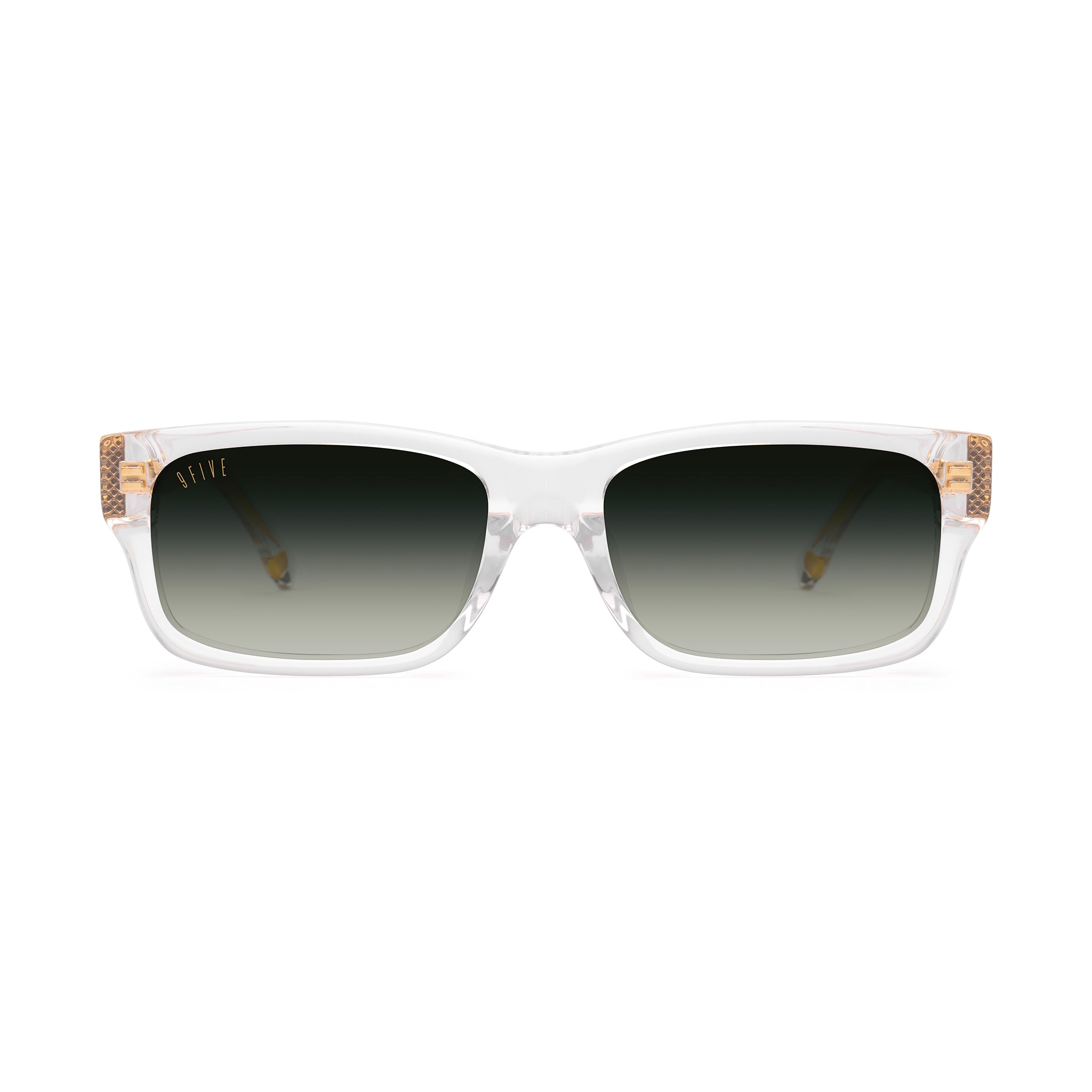 9FIVE Aura Crystal Green Gradient Sunglasses — front [g:green-gradient s:reg o:1]