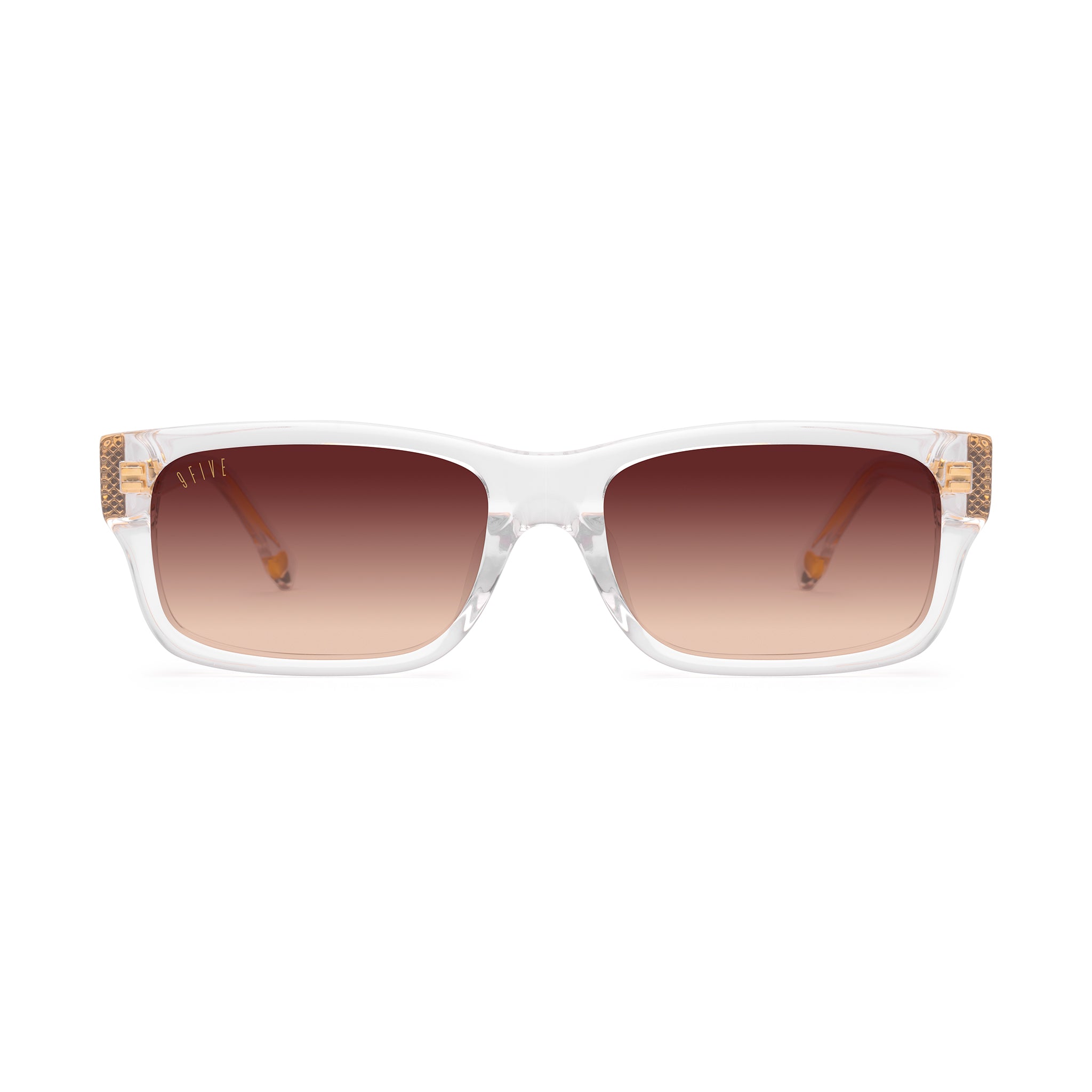 9FIVE Aura Crystal Rum Gradient Sunglasses — front [g:rum-gradient s:reg o:1]