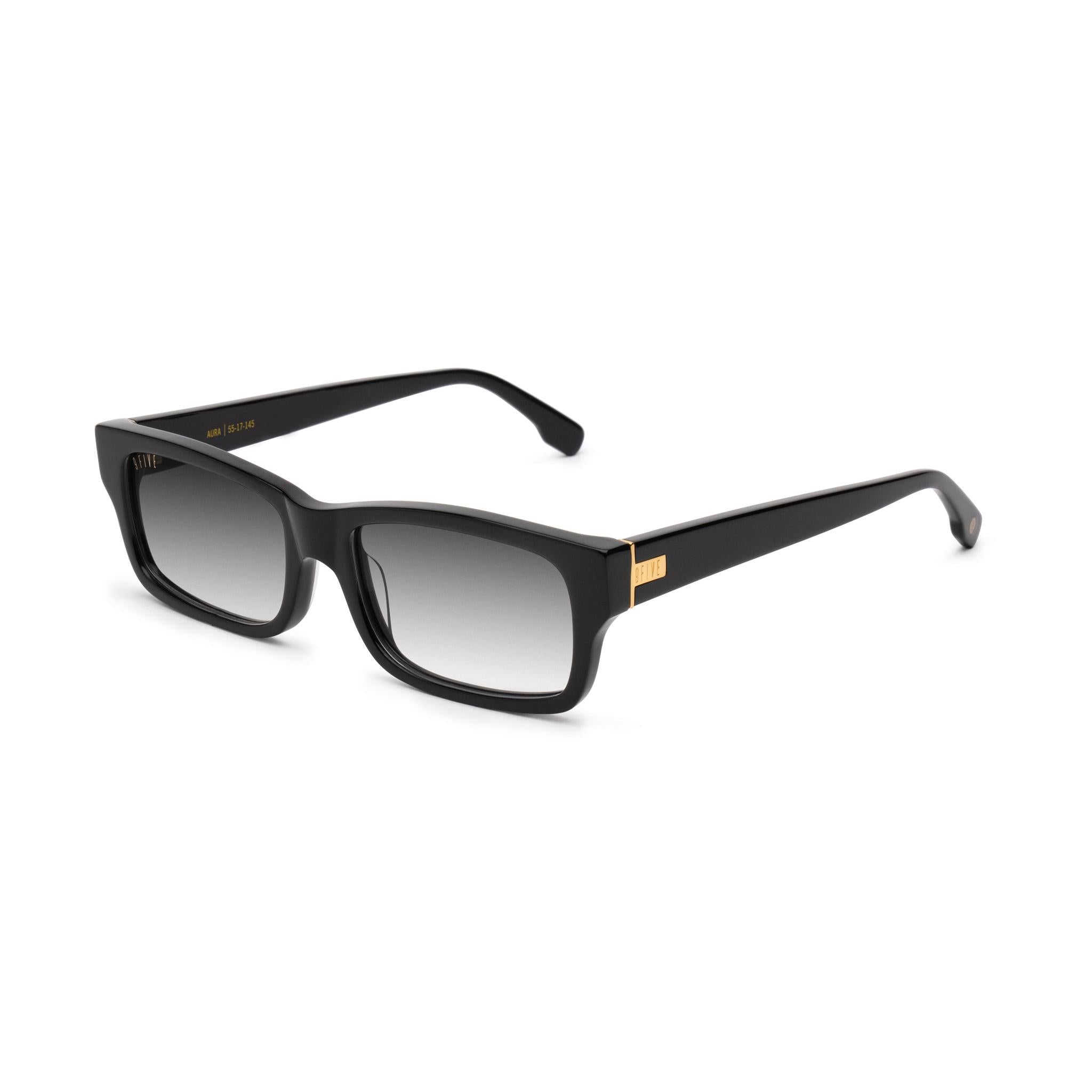 9FIVE Aura Black Gradient & 24K Gold Sunglasses — Regular fit, side [g:black-gradient s:reg o:2]