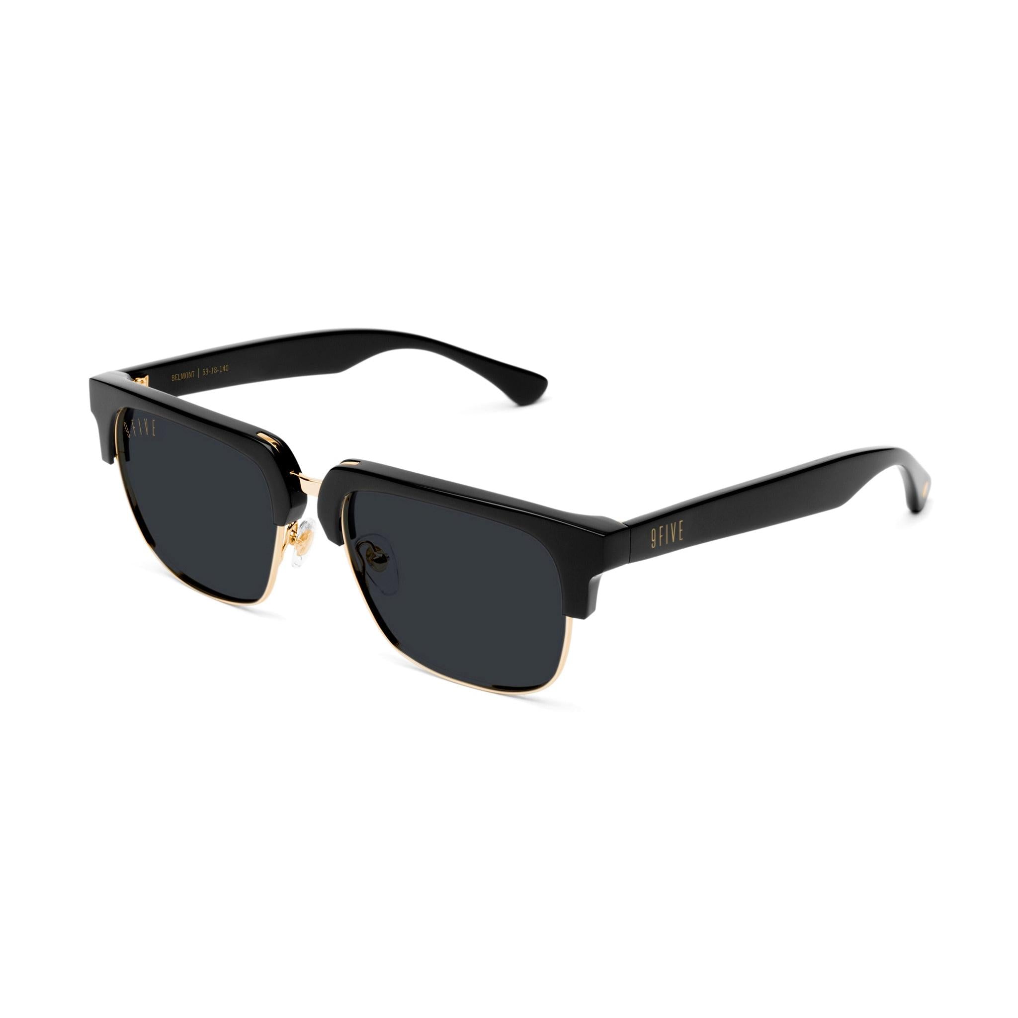 9FIVE Belmont Black & 24K Gold Clear Lens Glasses Rx