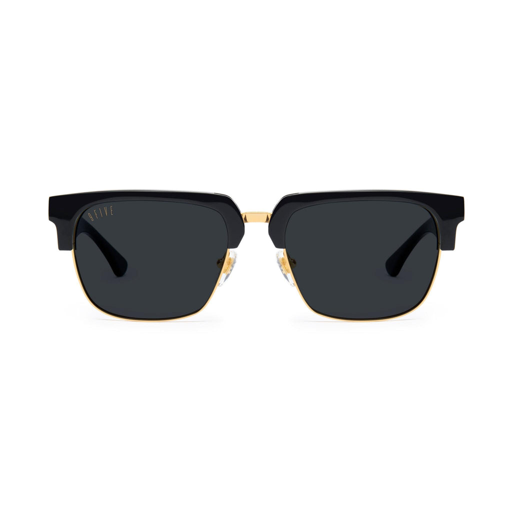 9FIVE Belmont Black & 24K Gold Sunglasses — Regular fit, front [g:black s:reg o:1]