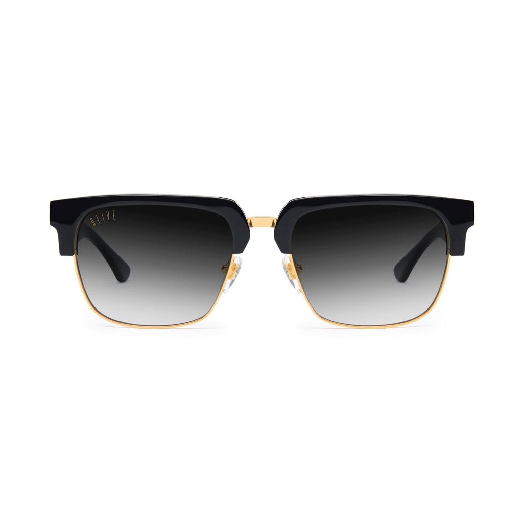 9FIVE Belmont Black Gradient & 24K Gold Sunglasses — Regular fit, front [g:black-gradient s:reg o:1]