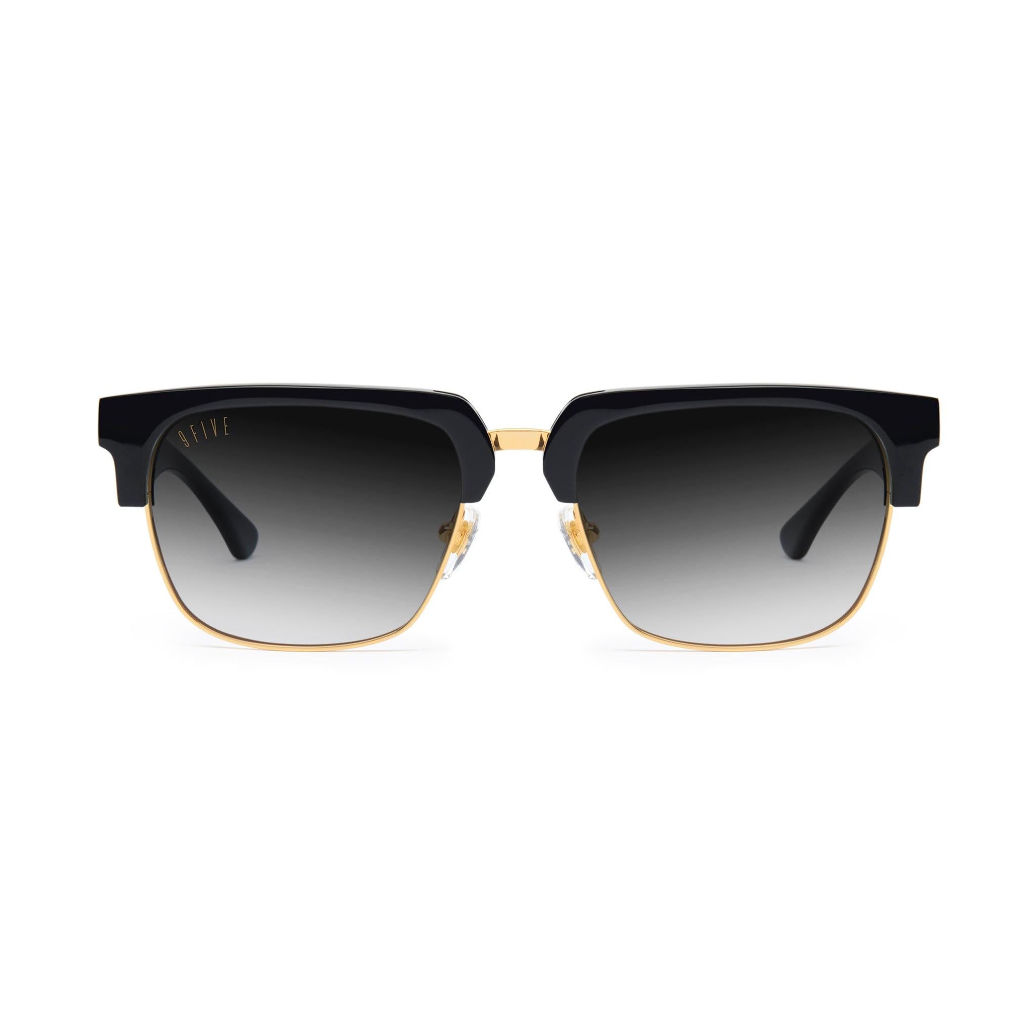 9FIVE Belmont Black Gradient & 24K Gold Sunglasses — Regular fit, front [g:black-gradient s:reg o:1]