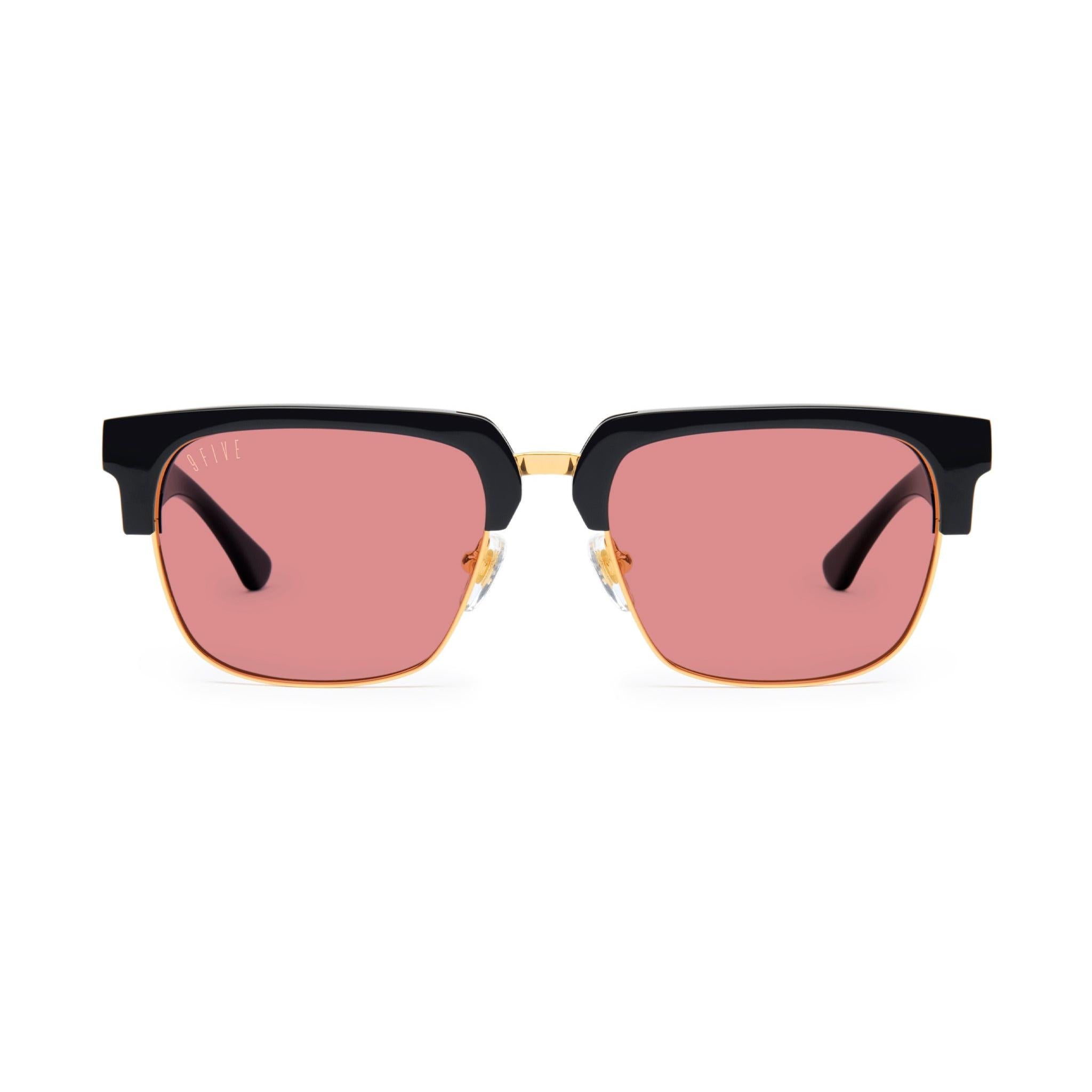 9FIVE Belmont Pink & 24K Gold Sunglasses — Regular fit, front [g:pink s:reg o:1]