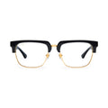 9FIVE Belmont Black & 24K Gold Clear Lens Glasses — front [g:all s:reg o:1]