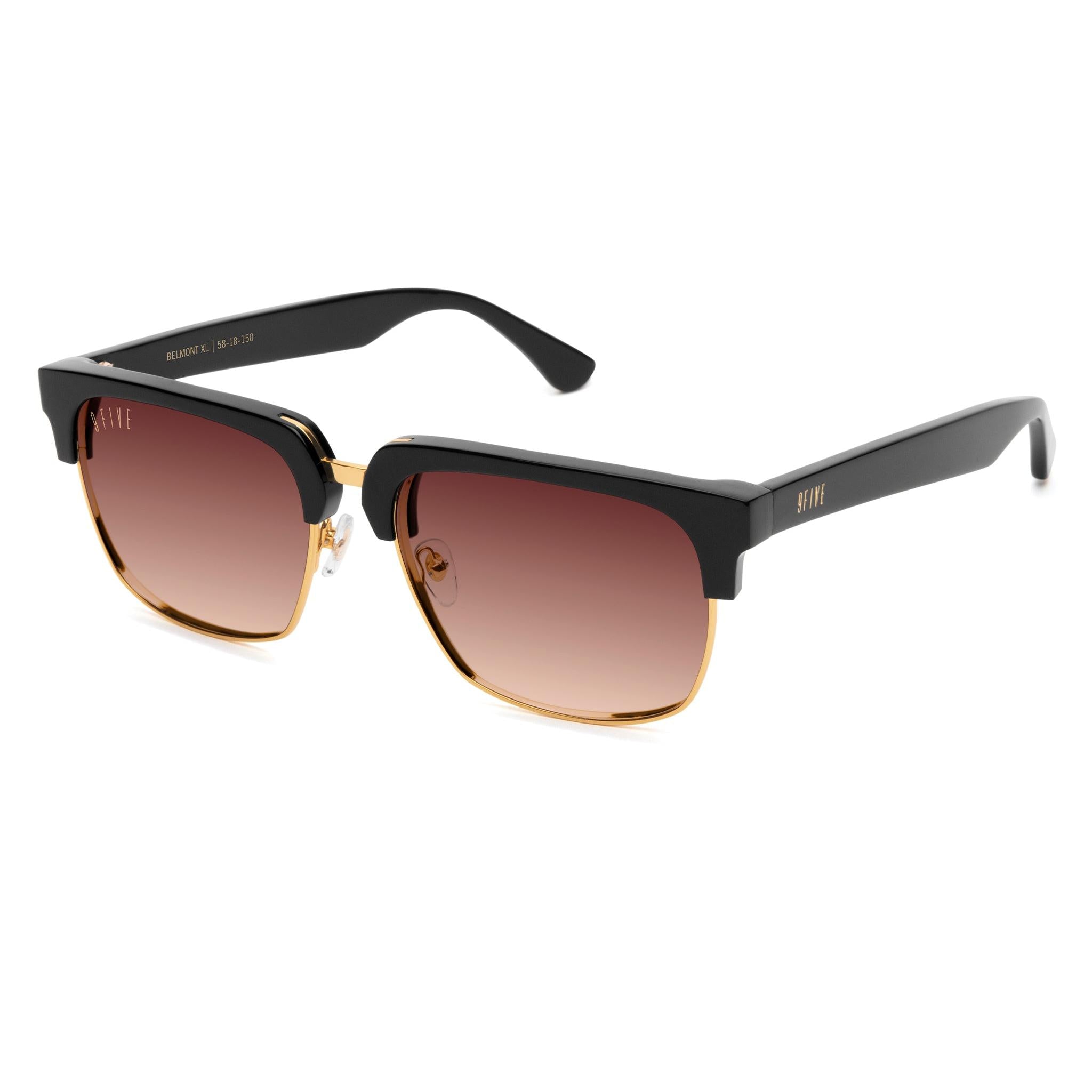 9FIVE Belmont Rum Gradient & 24K Gold Sunglasses — side [g:rum-gradient s:all o:2]