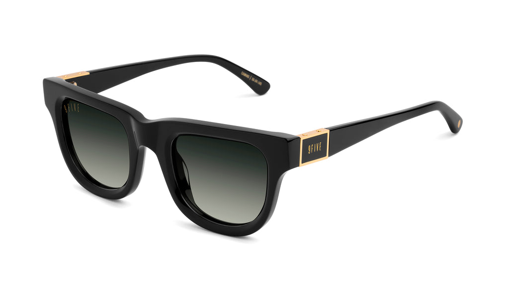 9FIVE Camino Black & 24K Gold - Green Gradient Sunglasses