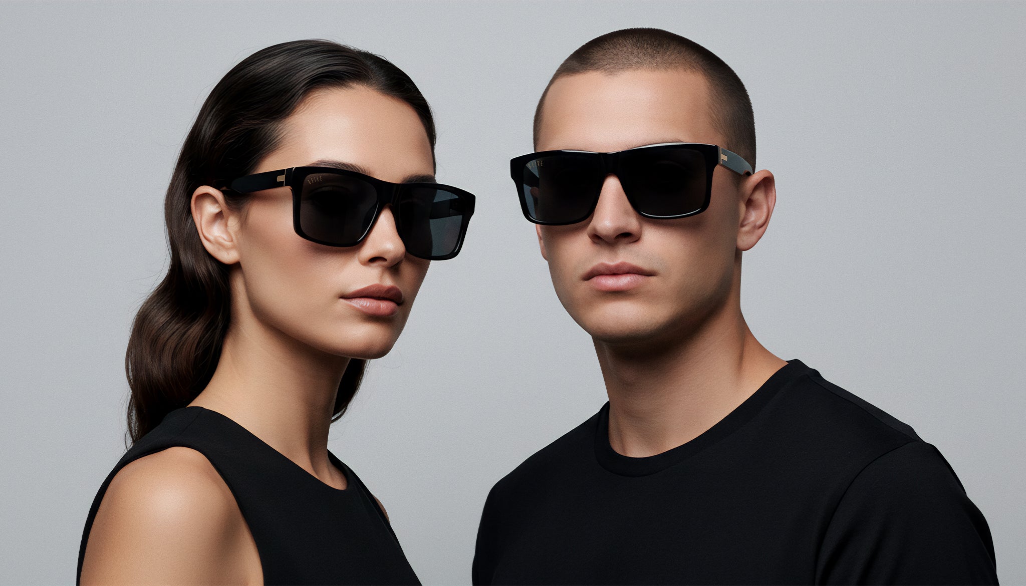 9FIVE / サングラス/--/メタル/BLK/BLK/メンズ 9five-caps-blk-model-couple-