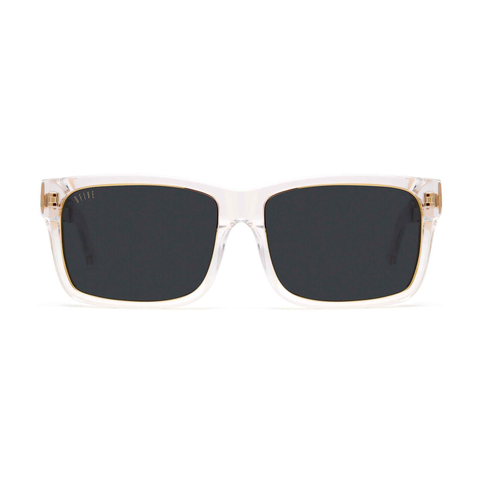 9FIVE Caps LX Crystal & 24K Gold Black Sunglasses — front [g:black s:all o:1]