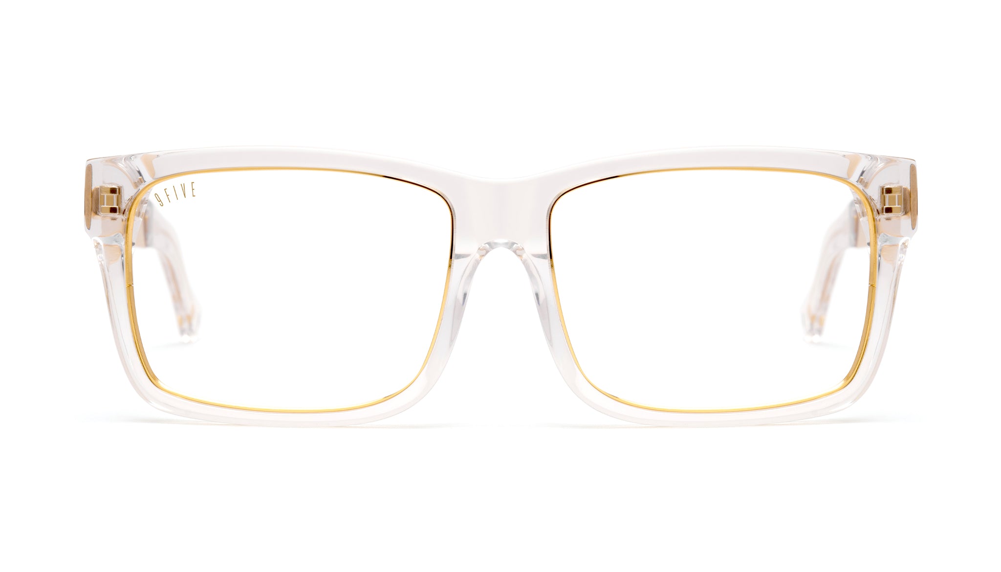 9FIVE Caps LX Crystal & 24K Gold Clear Lens Glasses