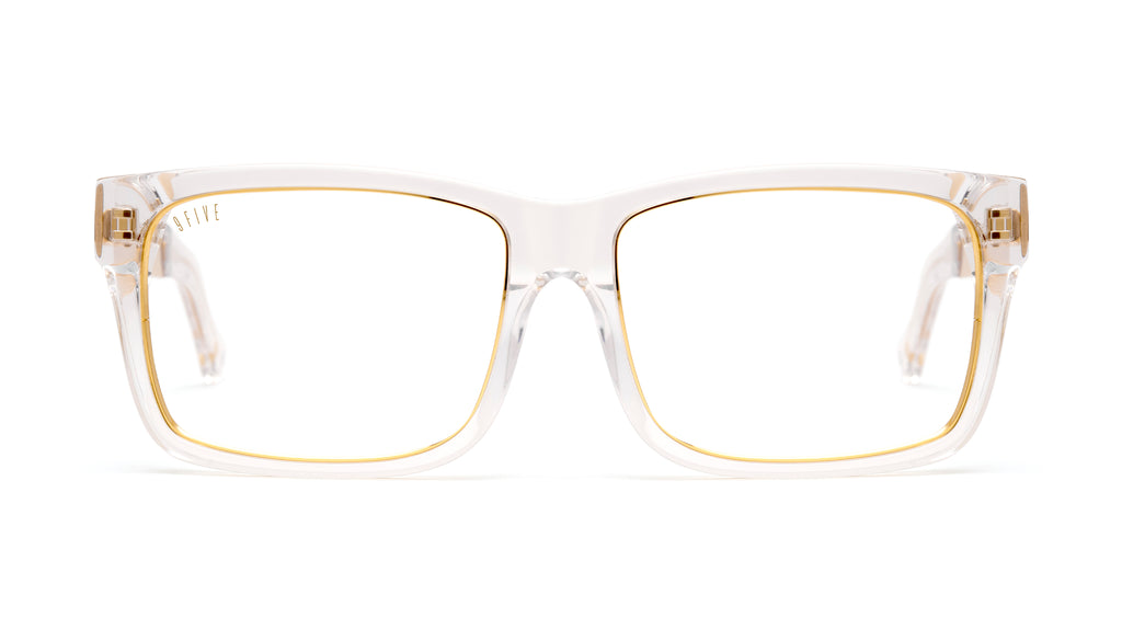 9FIVE Caps LX Crystal & 24K Gold Clear Lens Glasses Rx