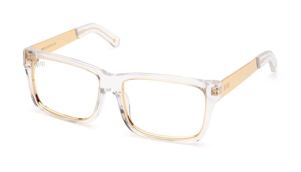 9FIVE Caps LX Crystal & 24K Gold Clear Lens Glasses