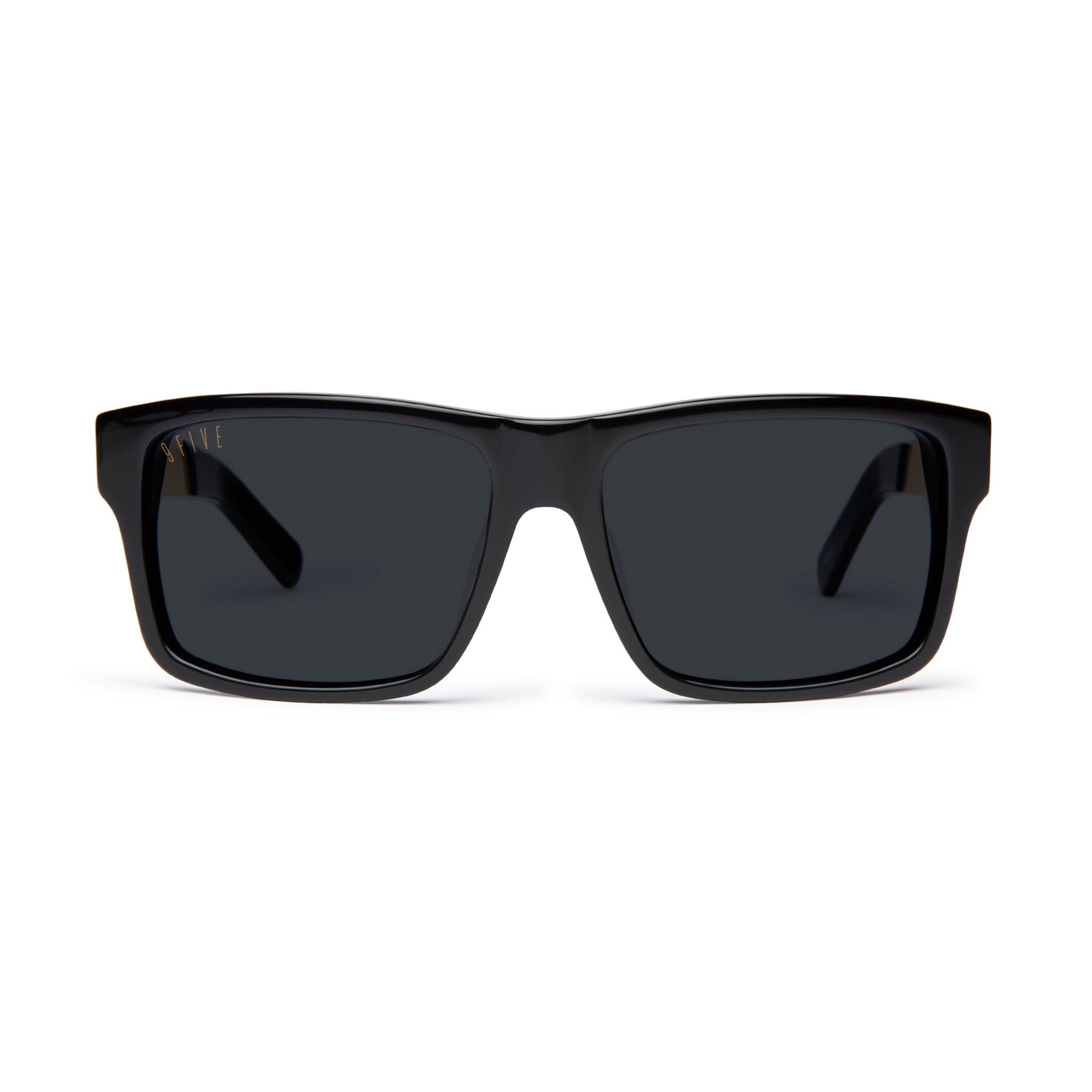 9FIVE Caps LX Black & 24K Gold Sunglasses — front [g:black s:all o:1]