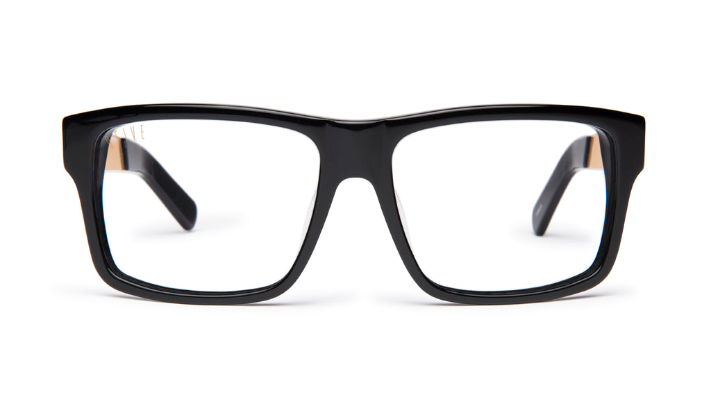 9FIVE Caps LX Black & 24K Gold Clear Lens Glasses