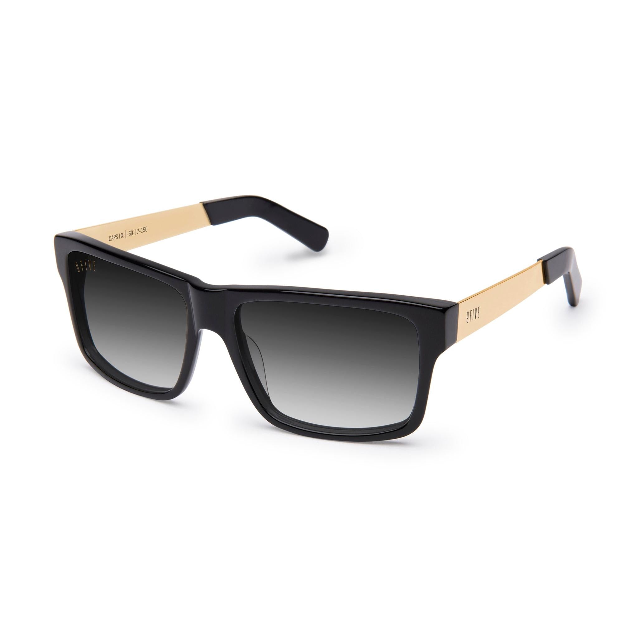 9FIVE Caps LX Black Gradient & 24K Gold Sunglasses — side [g:black-gradient s:all o:2]
