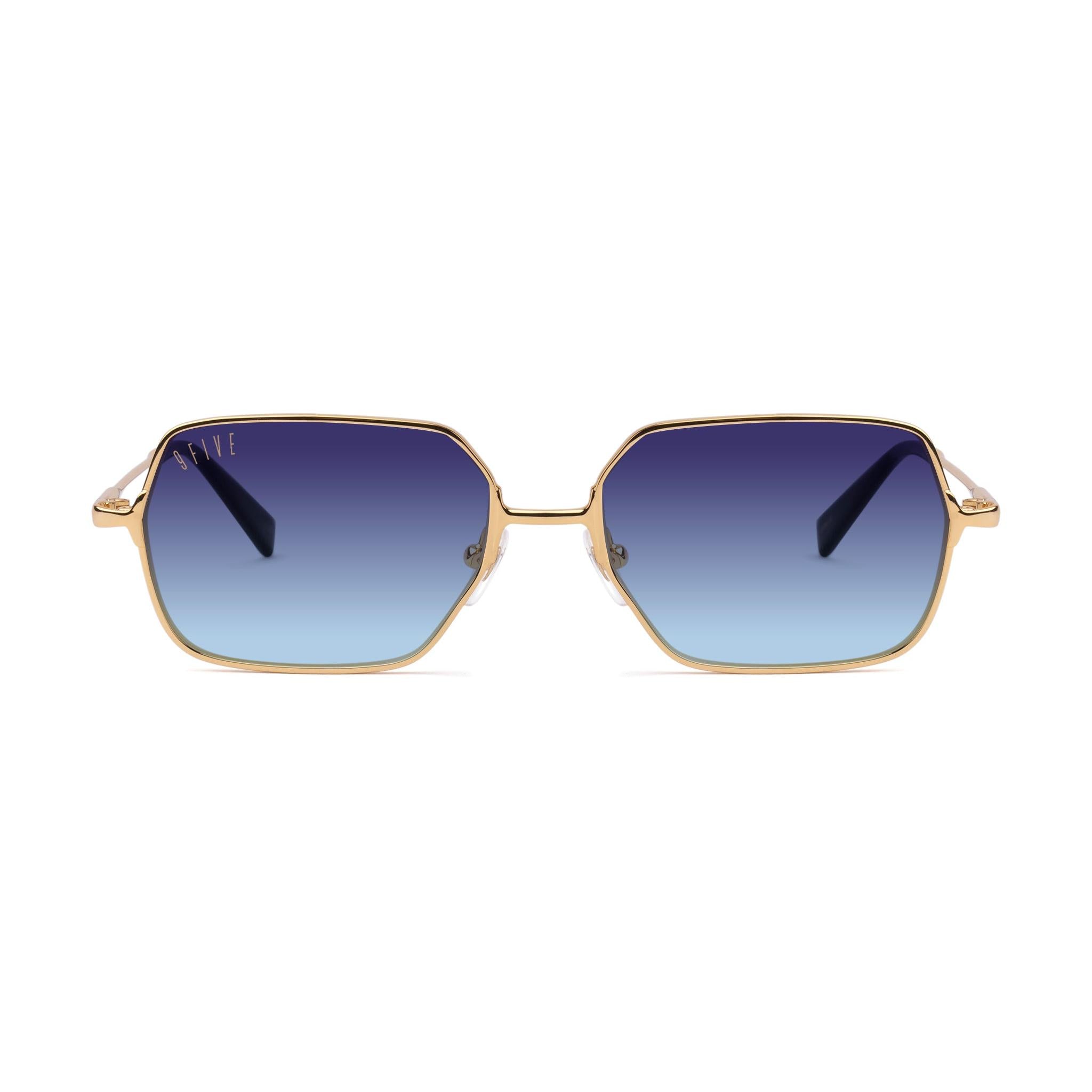 9FIVE Clarity 24K Gold Midnight Gradient Sunglasses — front [g:midnight-gradient s:all o:1]