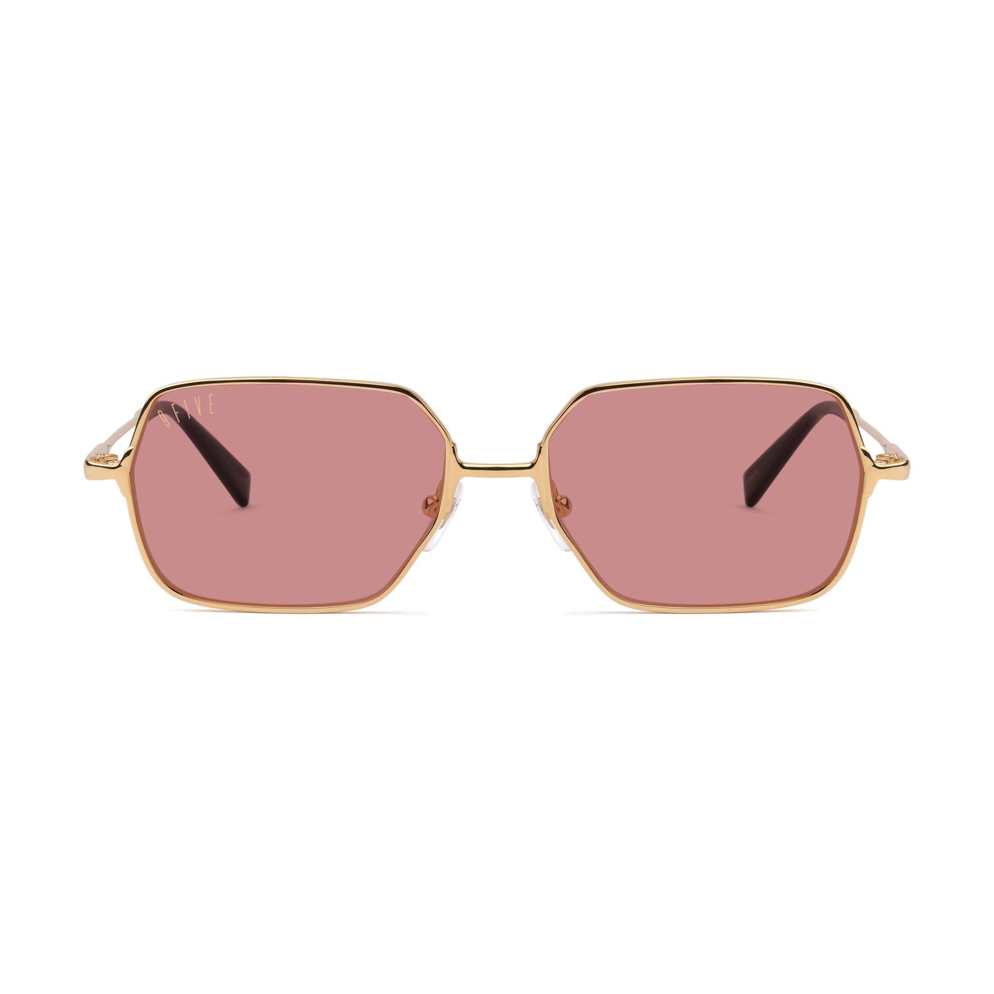 9FIVE Clarity 24K Gold Pink Sunglasses — front [g:pink s:all o:1]