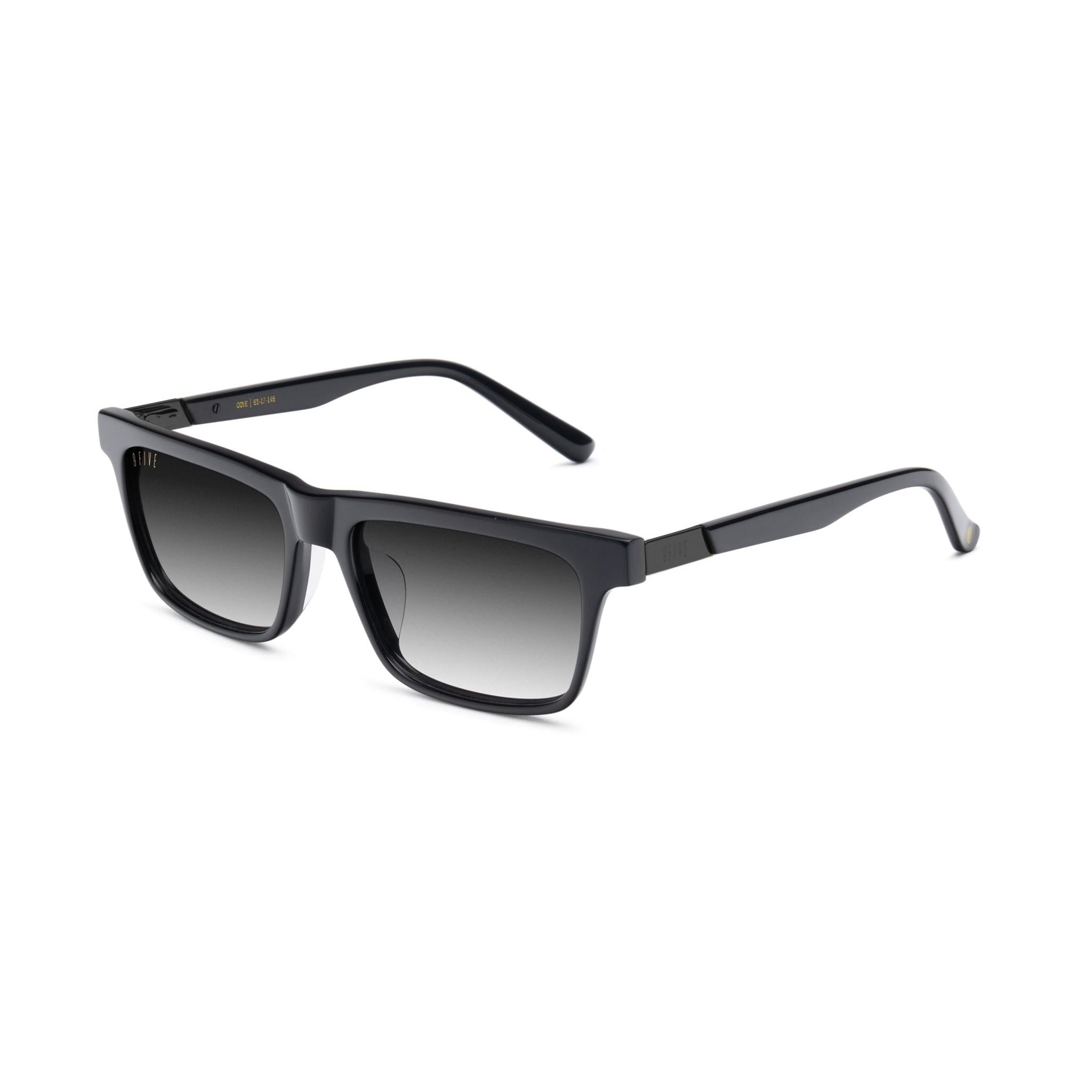 9FIVE Cove Gradient A & 24K Gold Sunglasses — Regular fit, front [g:black-gradient-a s:reg o:2]