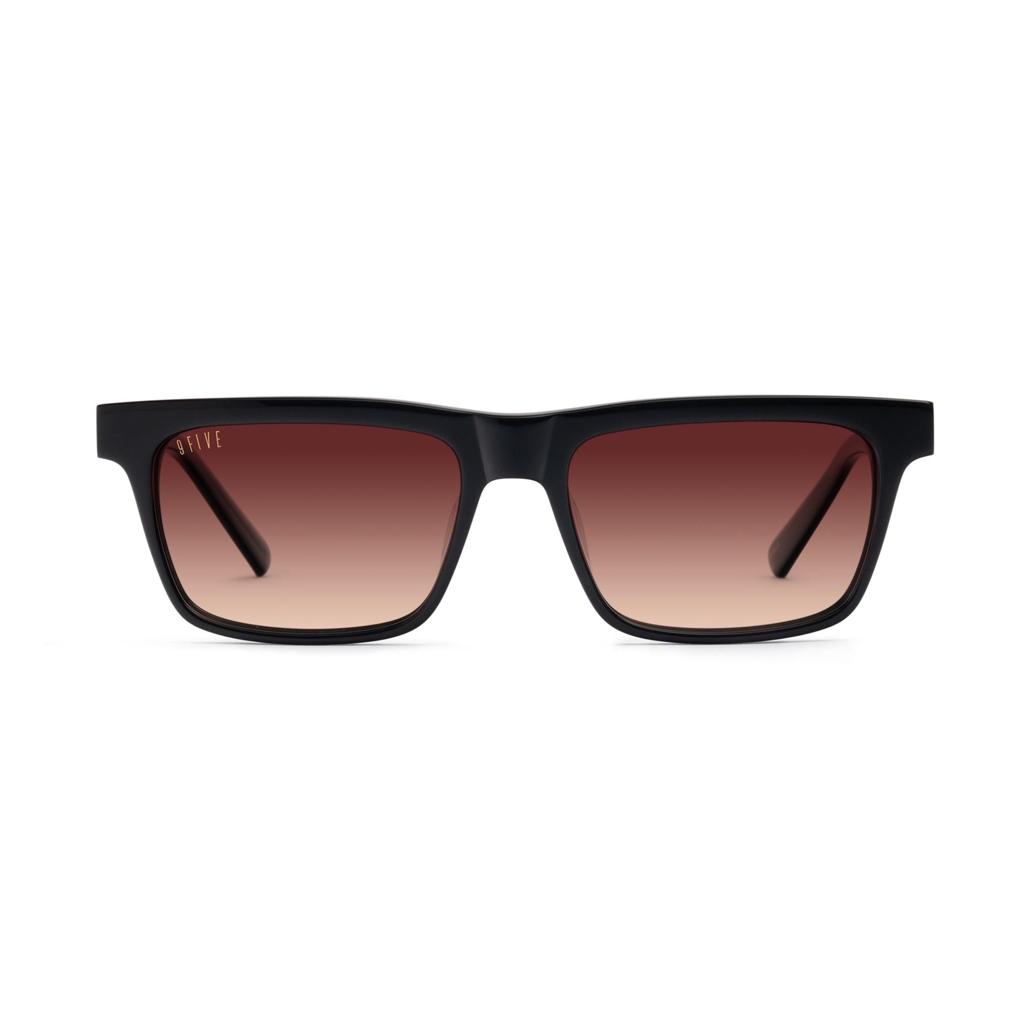 9FIVE Cove Rum Gradient & 24K Gold Sunglasses — Regular fit, front [g:rum-gradient s:reg o:1]