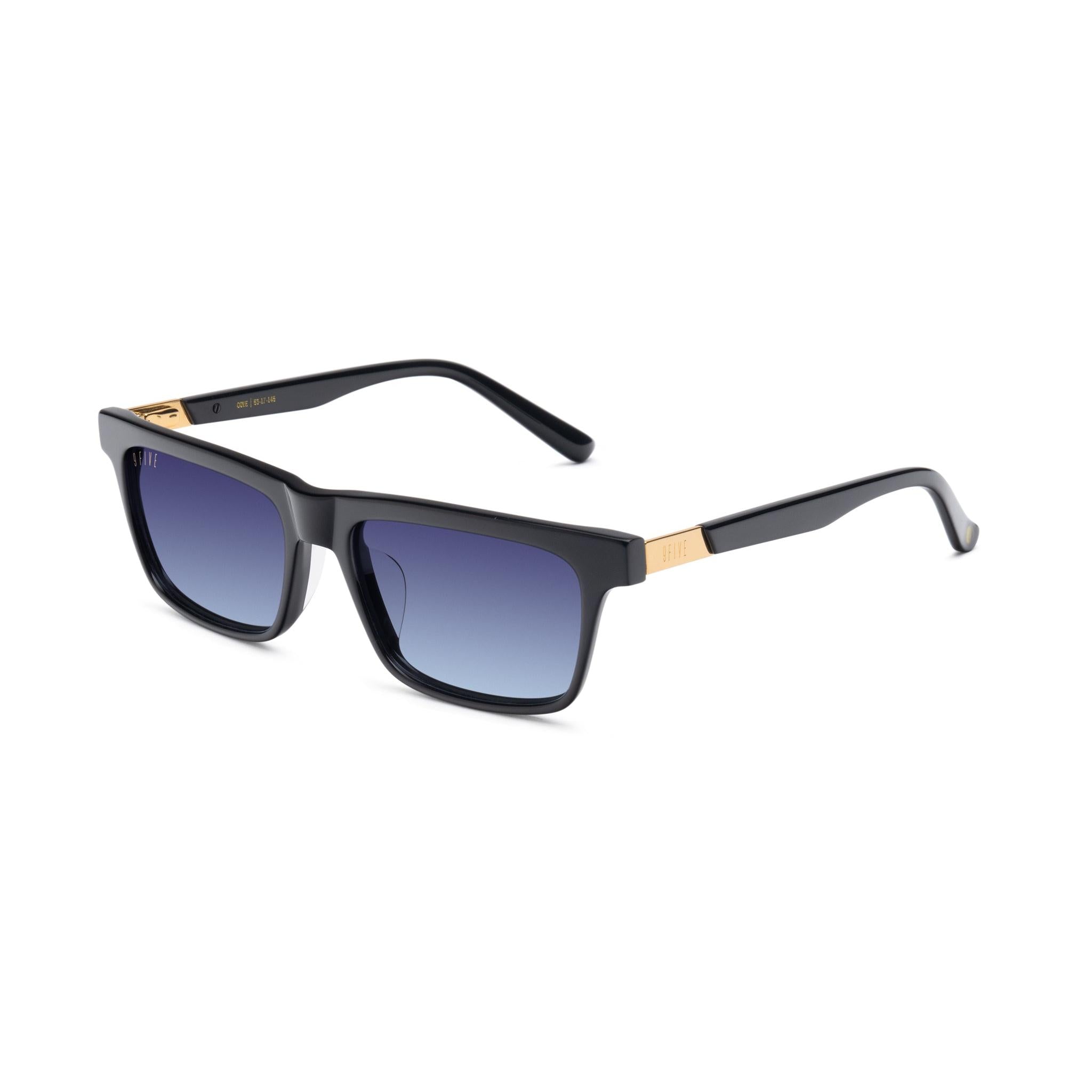 9FIVE Cove Midnight Gradient & 24K Gold Sunglasses — Regular fit, side [g:midnight-gradient s:reg o:2]
