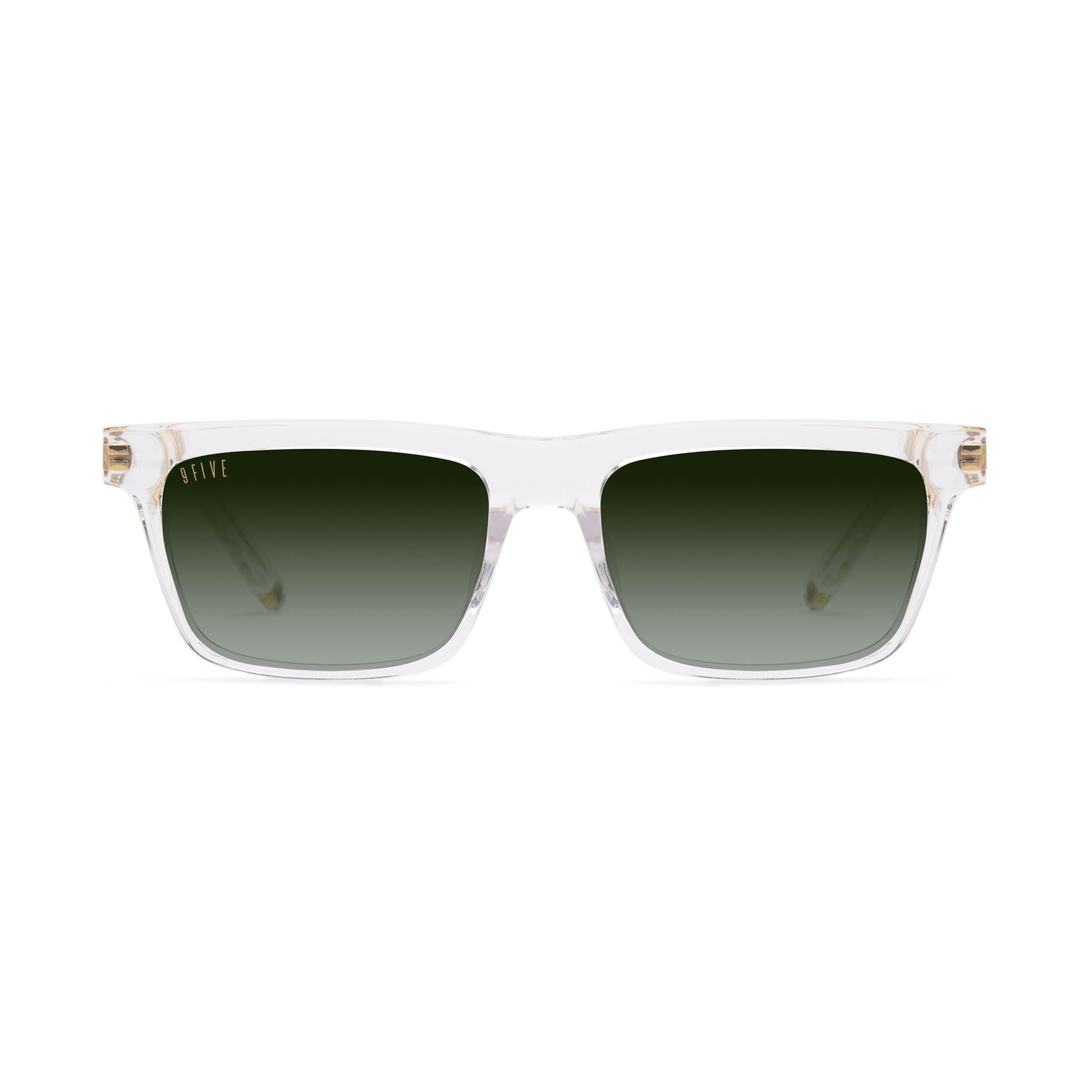 9FIVE Cove Crystal Green Gradient Sunglasses — front [g:green-gradient s:reg o:1]