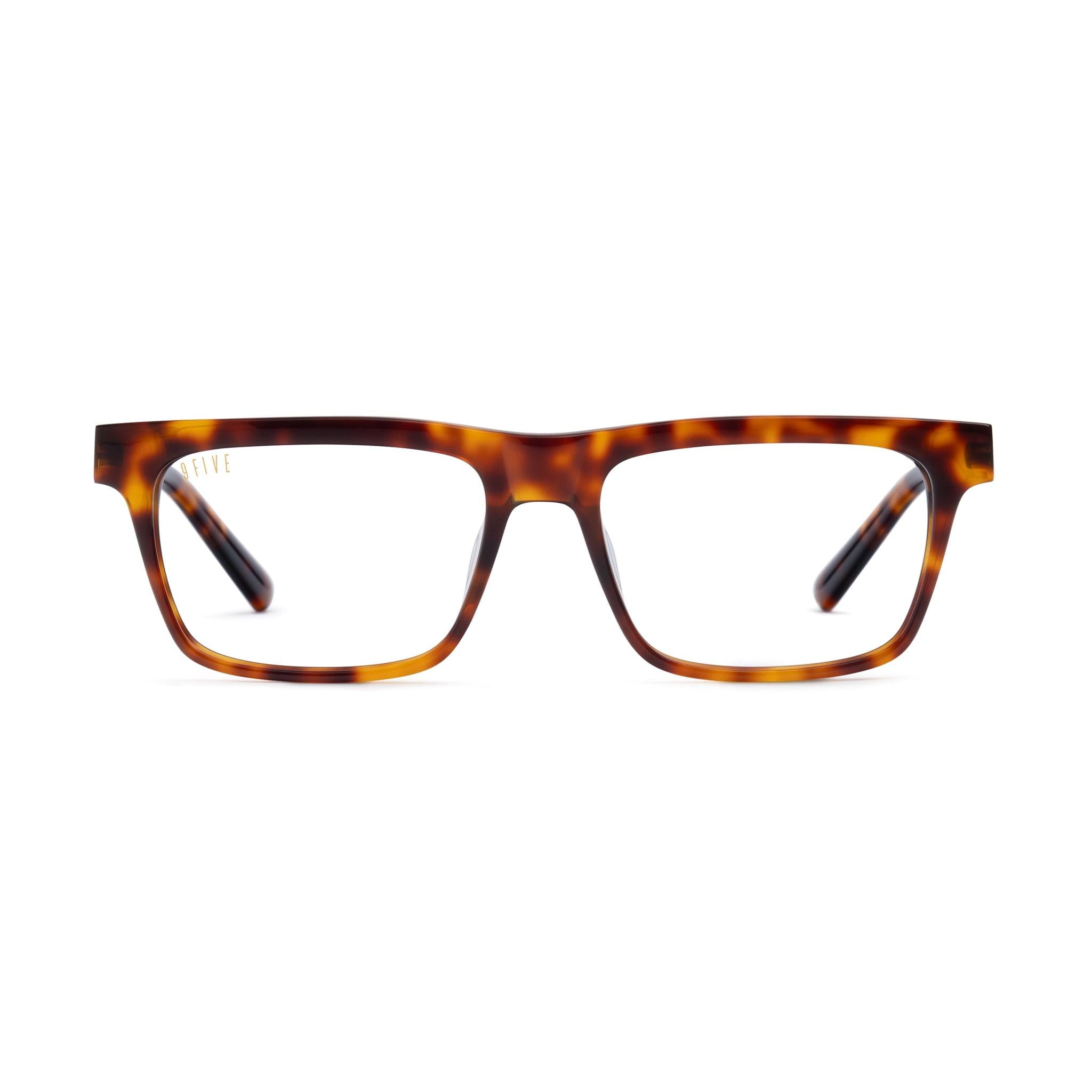 9FIVE Cove Tortoise Clear Lens Glasses — front [g:all s:reg o:1]