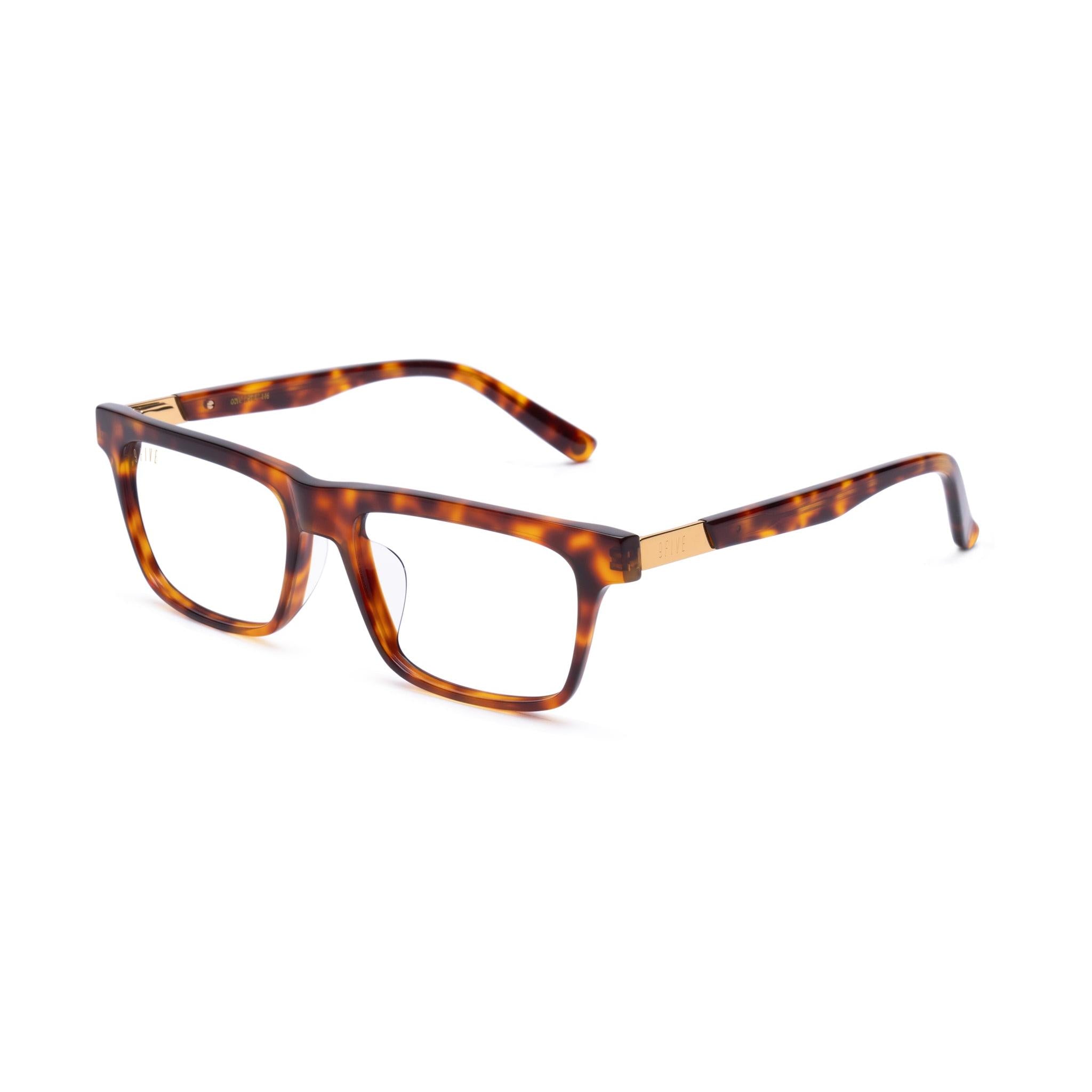 9FIVE Cove Tortoise Clear Lens Glasses — side [g:all s:reg o:2]