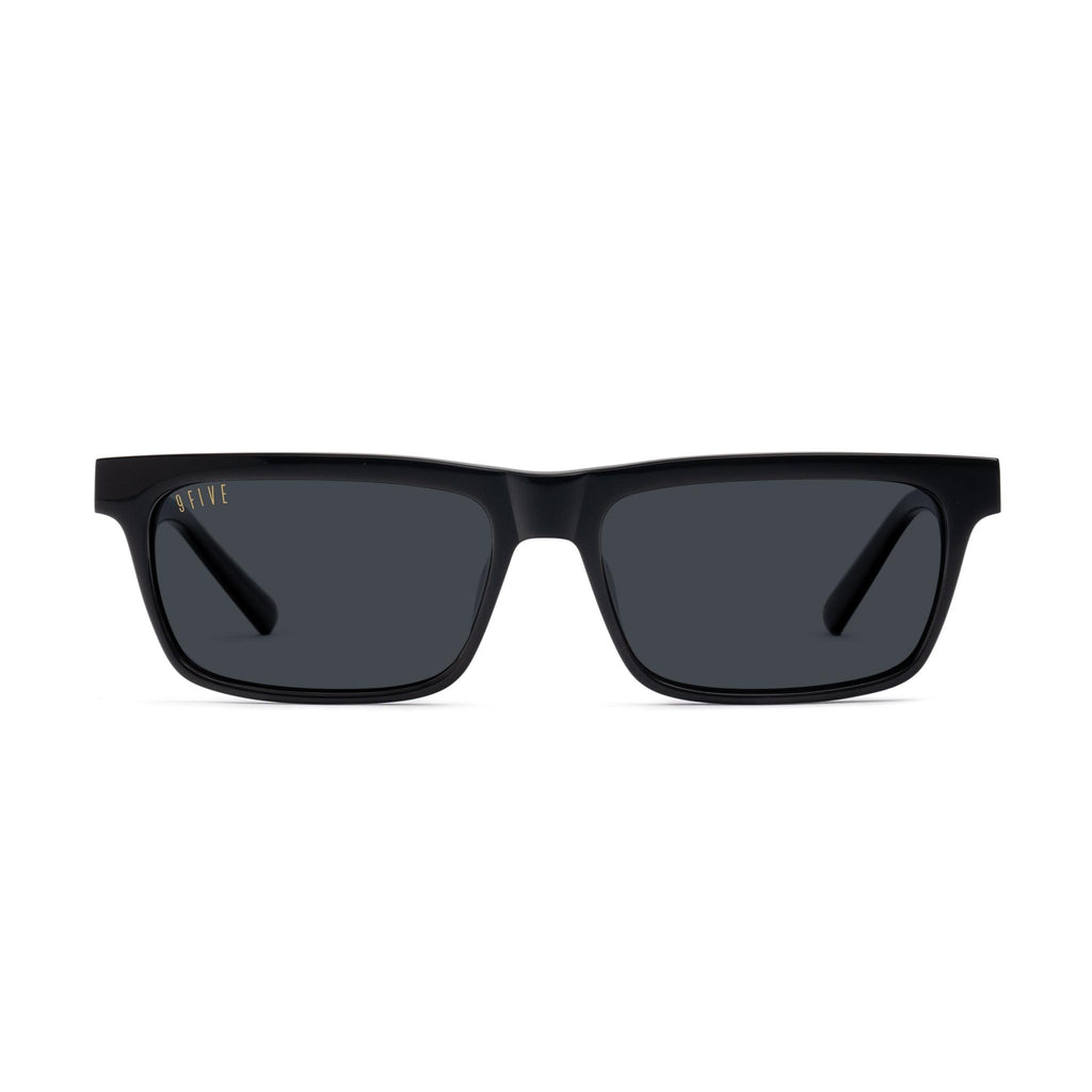 9FIVE Cove Black & 24K Gold Sunglasses — XL fit, front [g:black s:xl o:1]