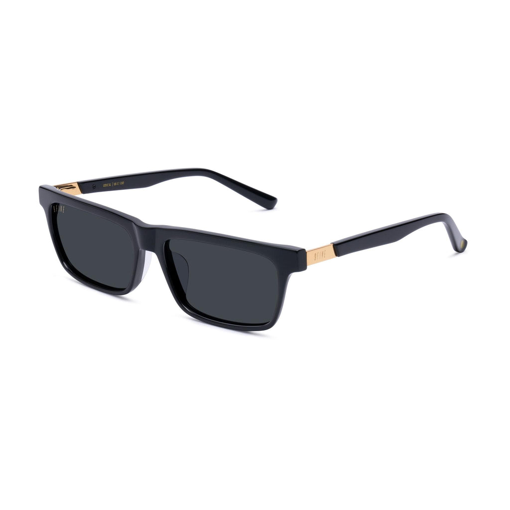 9FIVE Cove Black & 24K Gold Sunglasses — XL fit, side [g:black s:xl o:2]