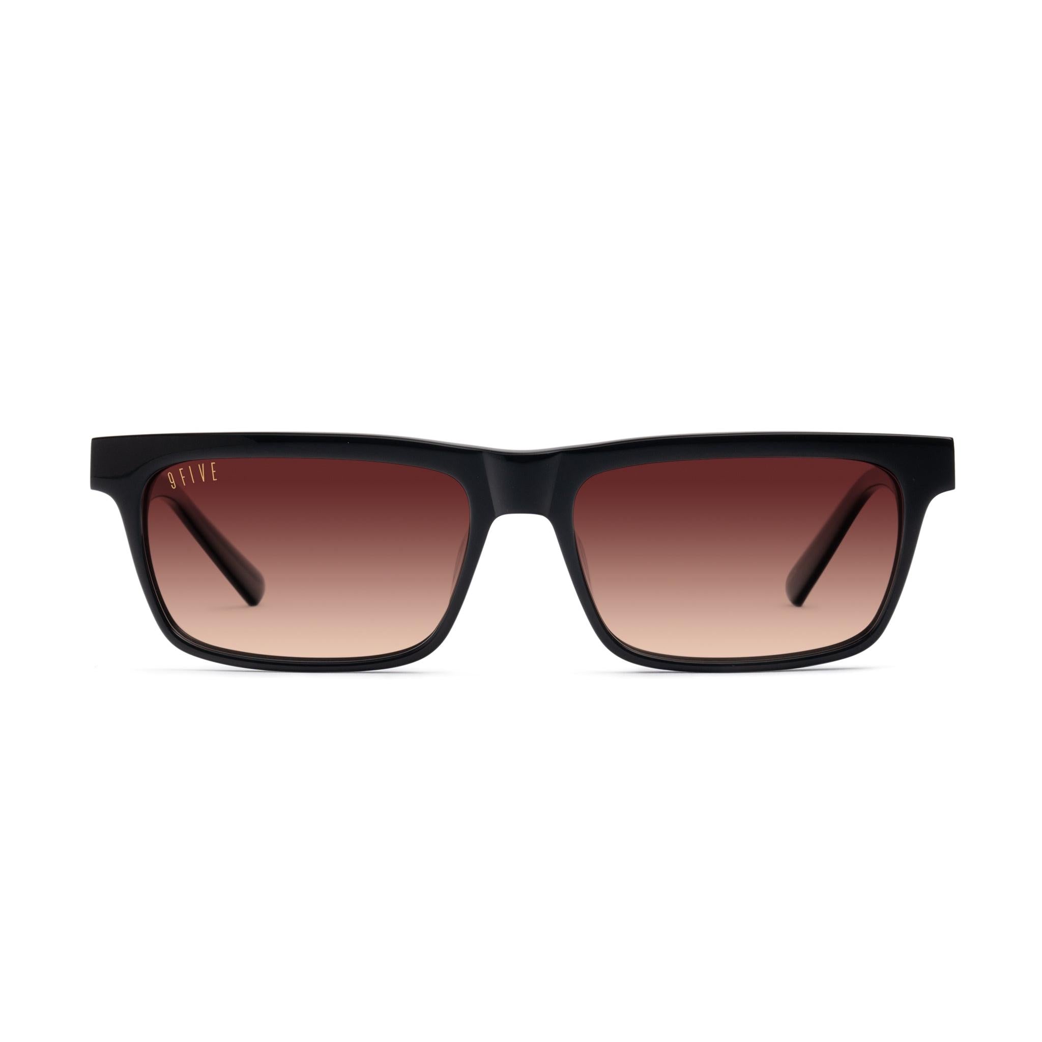 9FIVE Cove Rum Gradient & 24K Gold Sunglasses — XL fit, front [g:rum-gradient s:xl o:1]