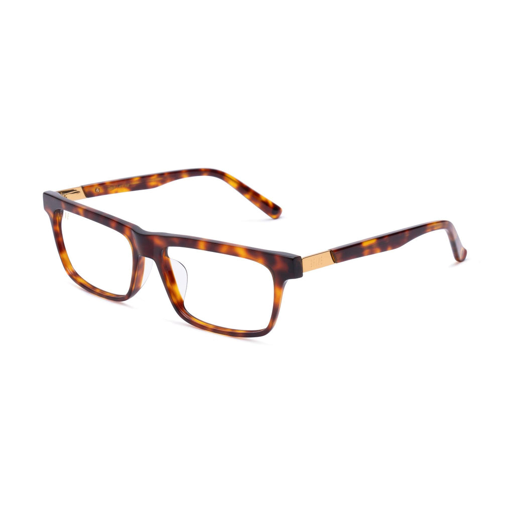 9FIVE Cove Tortoise Clear Lens Glasses — XL side [g:all s:xl o:2]